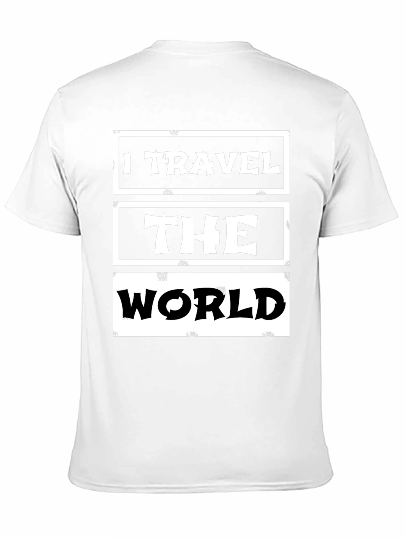 Black I Travel The World Graphic Tee - Black Cotton Casual T-Shirt view 11