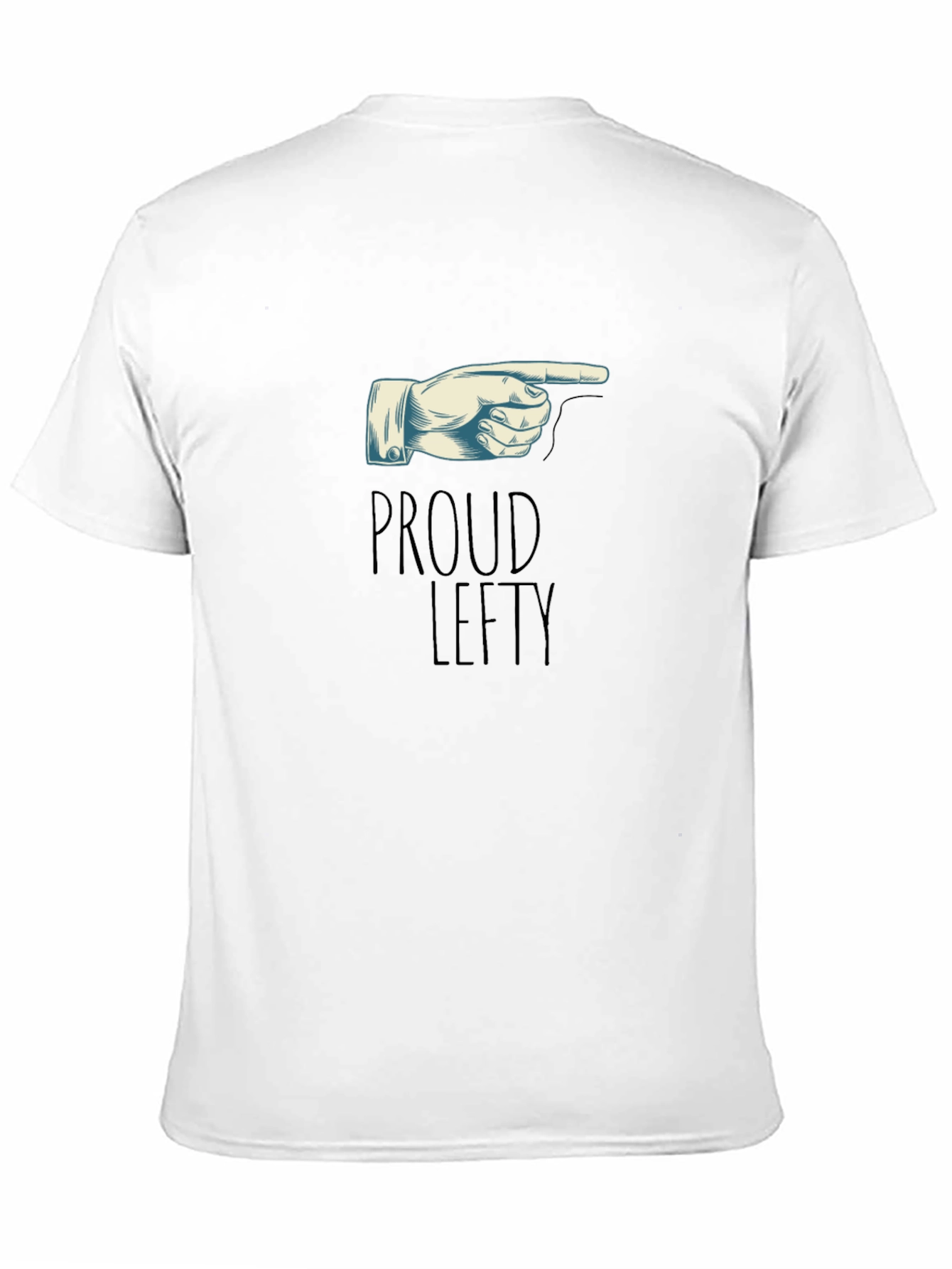 Black Proud Lefty T-Shirt - Pointing Hand Graphic Tee view 11