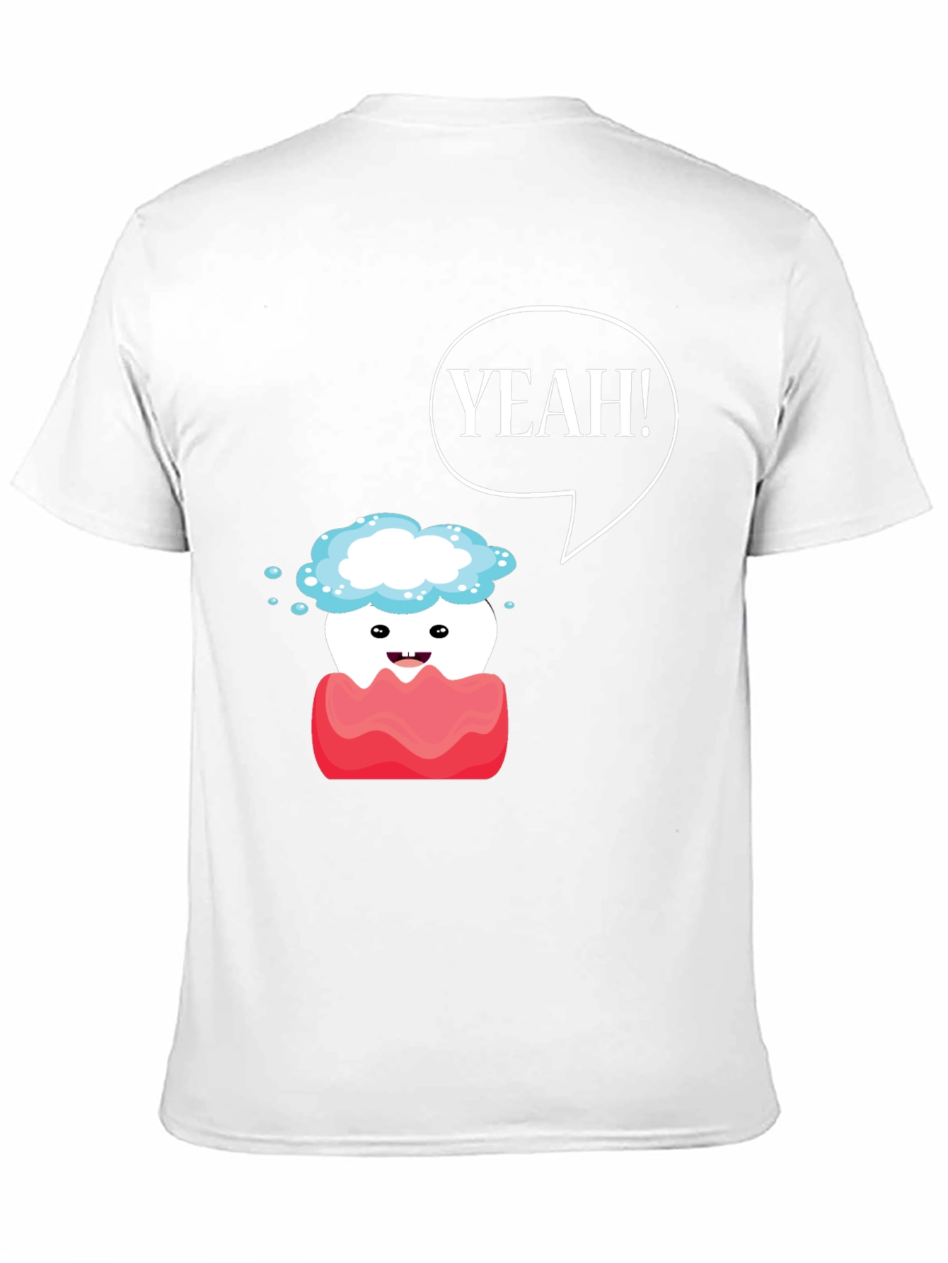 Black Yeah! Cartoon Tooth Black T-Shirt view 11