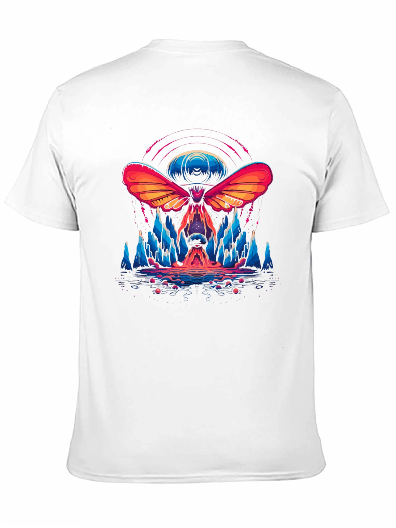Black Psychedelic Moth Graphic T-Shirt - Black view 11
