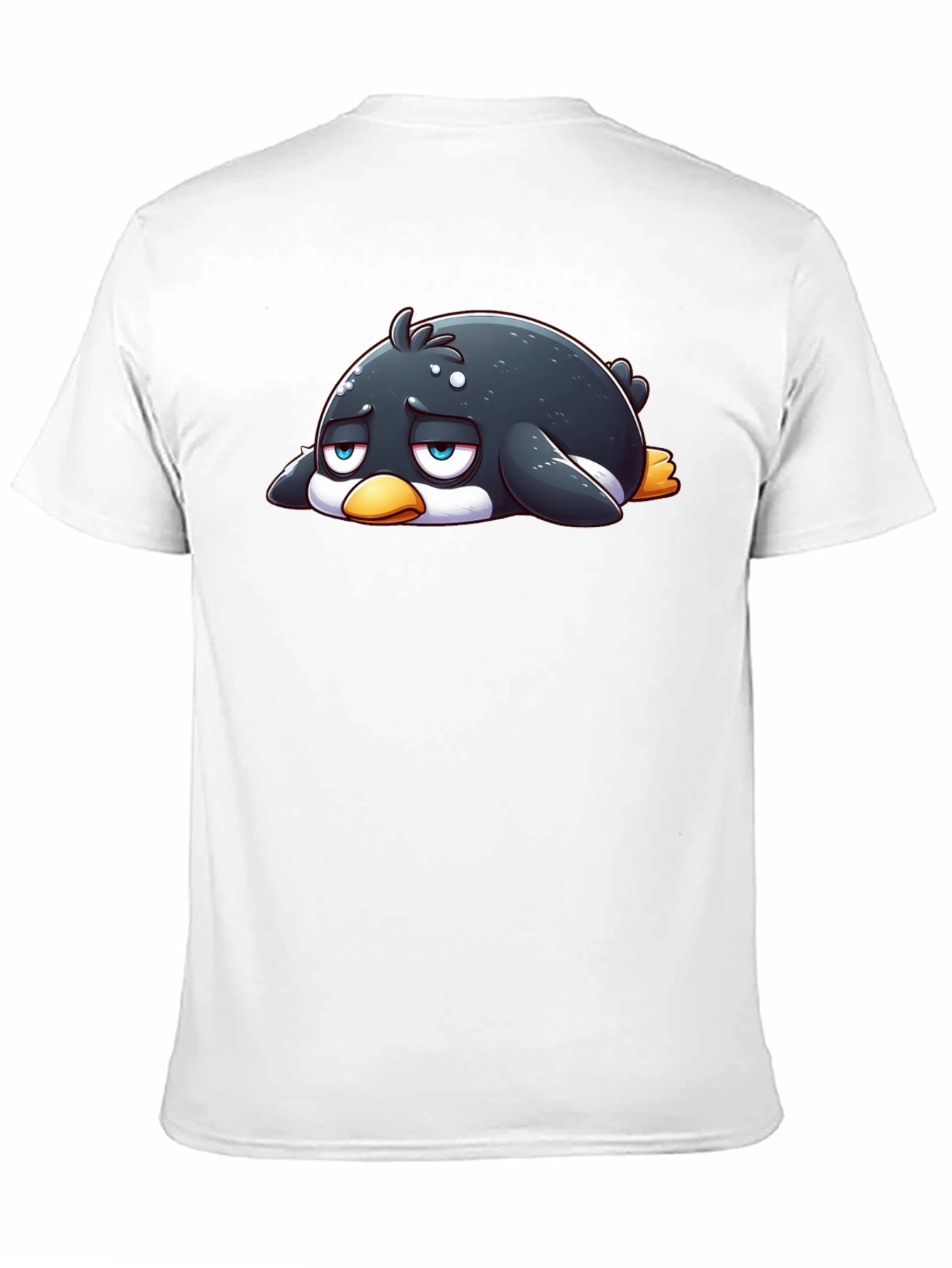 Black Sad Penguin Graphic Tee - Black Cotton Blend view 11