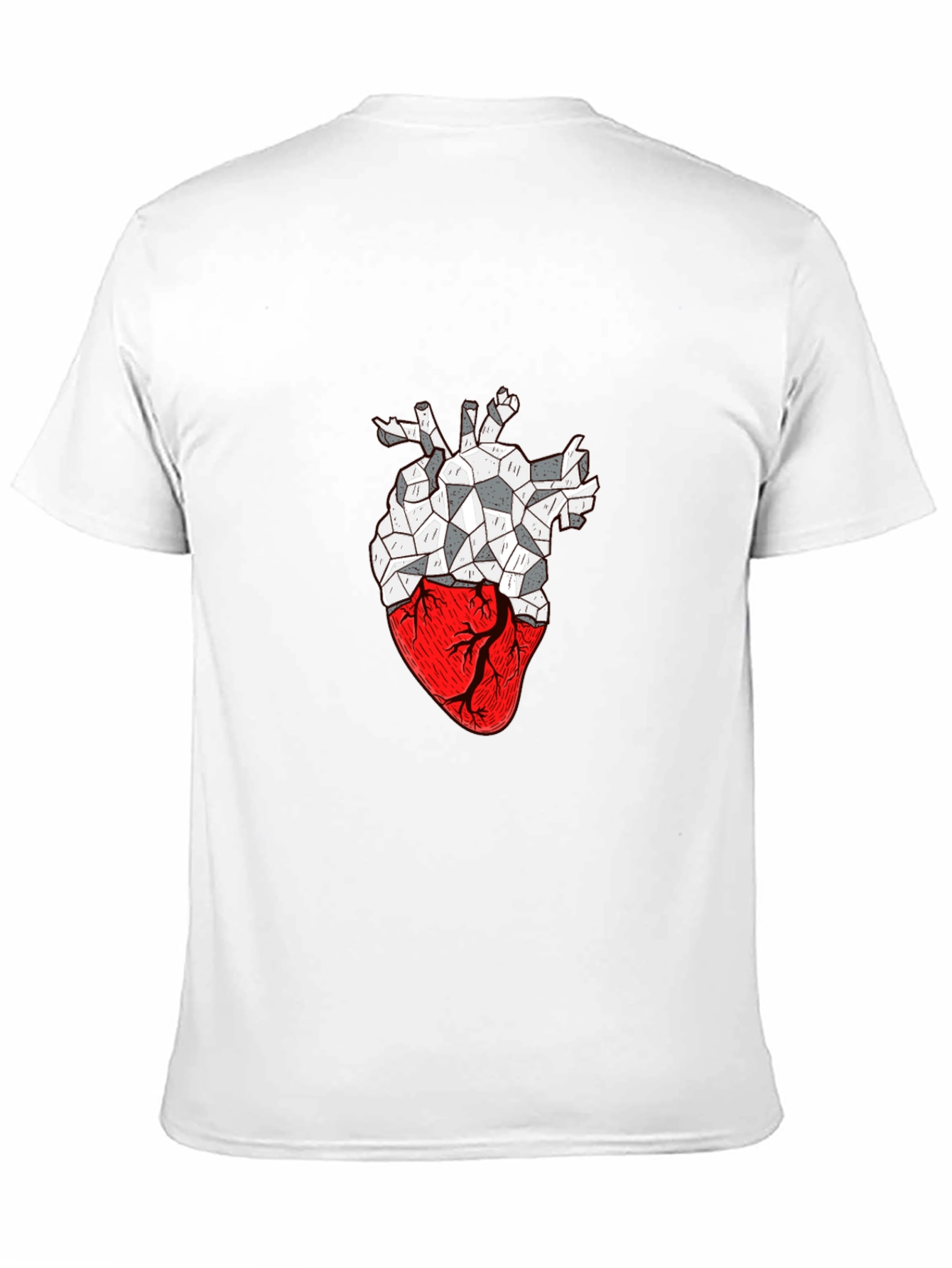 Black Geometric Heart Graphic T-Shirt view 11