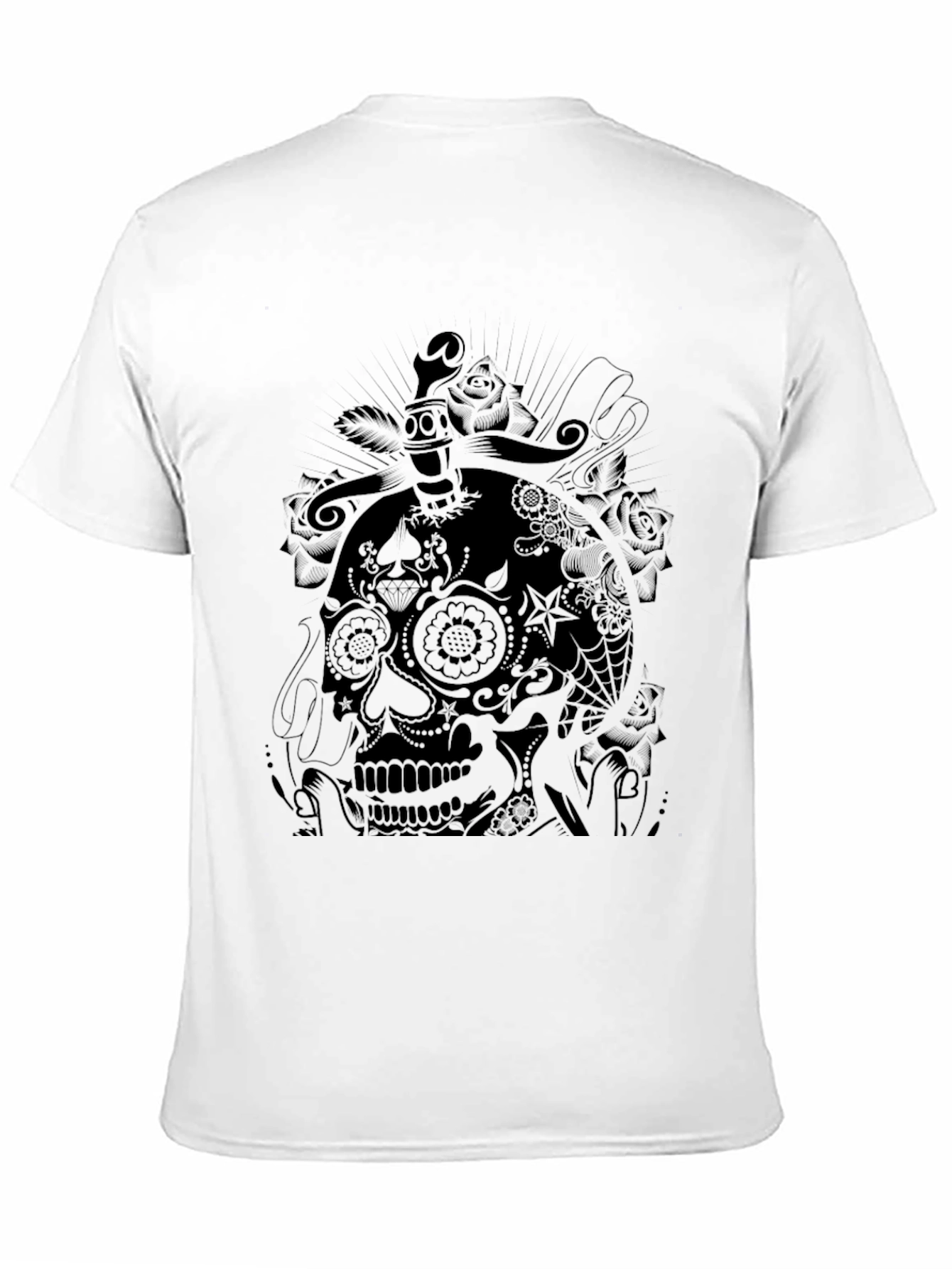 Black Skull & Dagger Graphic Tee - Black view 11