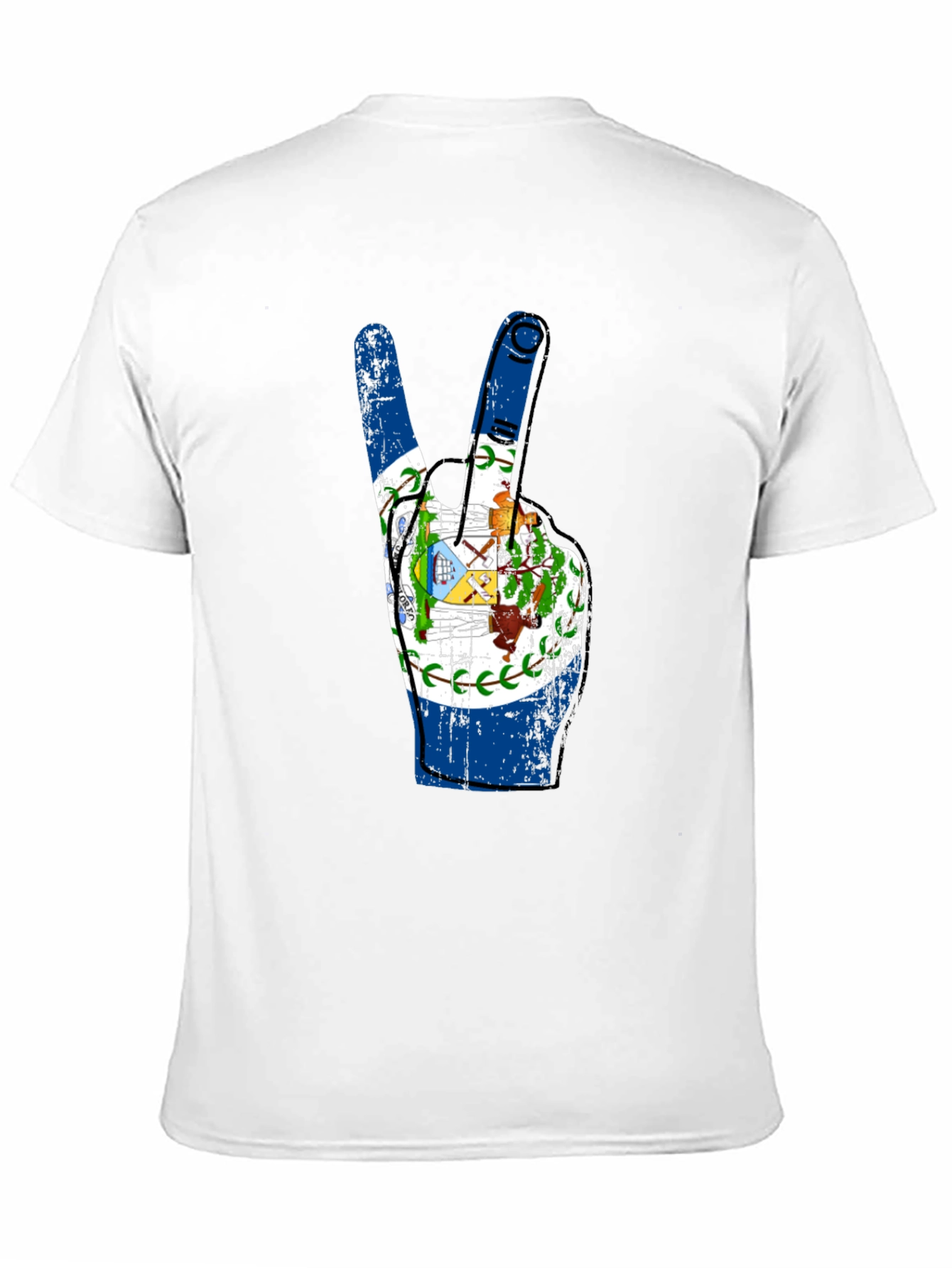 Belize Flag Peace Sign T-Shirt - 11