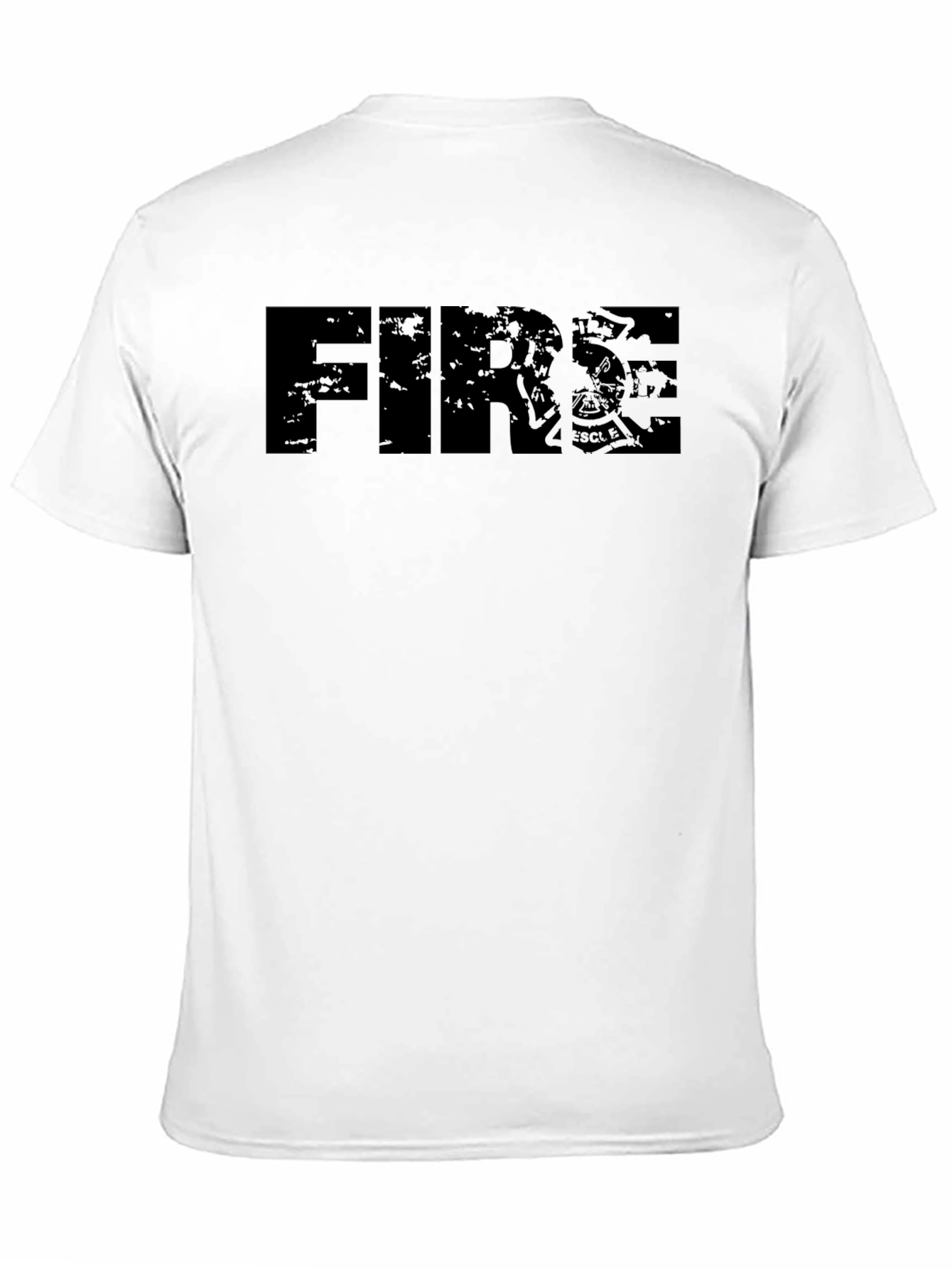 Black Distressed FIRE Graphic T-Shirt - Black view 11