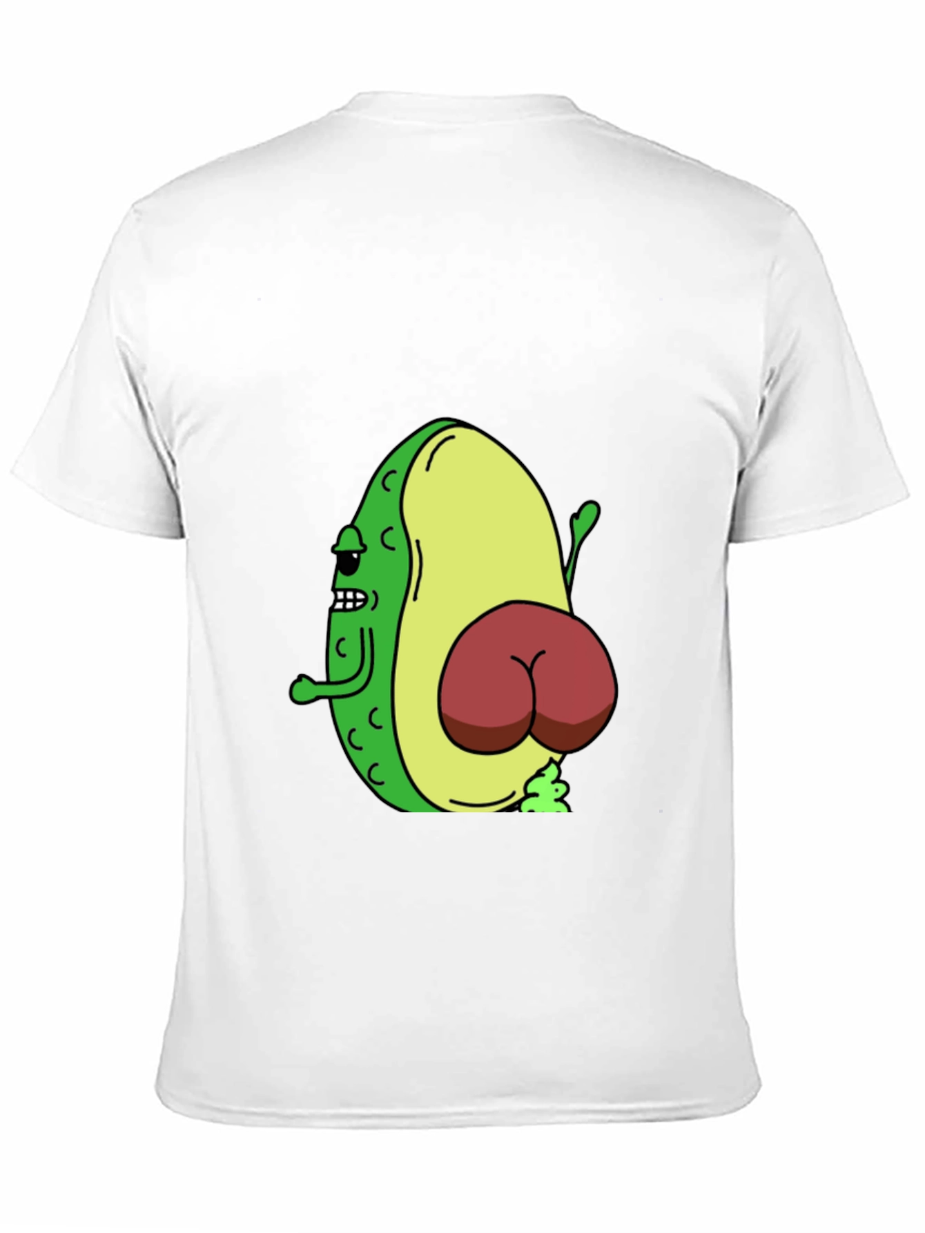 Black Funny Avocado Butt T-Shirt - Black view 11