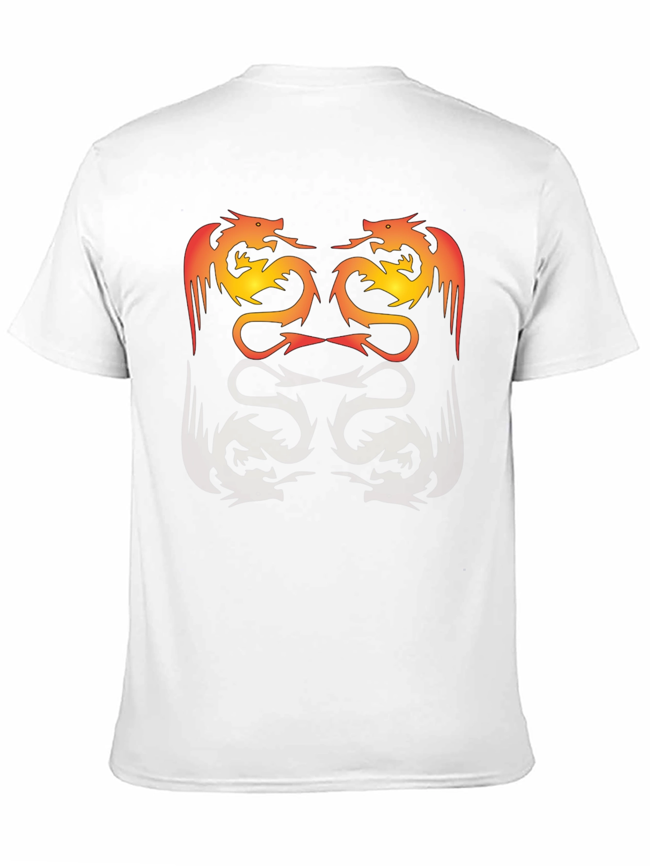 Black Twin Dragon Graphic Tee - Black Cotton Blend view 11