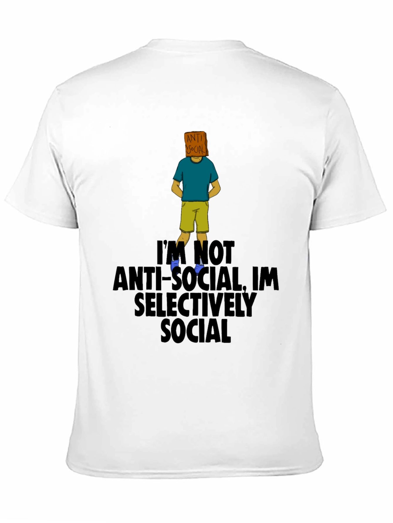 Black Anti-Social Selectively Social T-Shirt view 11