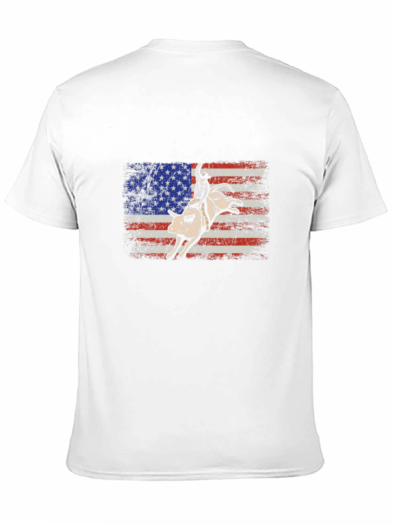 American Flag Bull Rider Graphic T-Shirt - 11