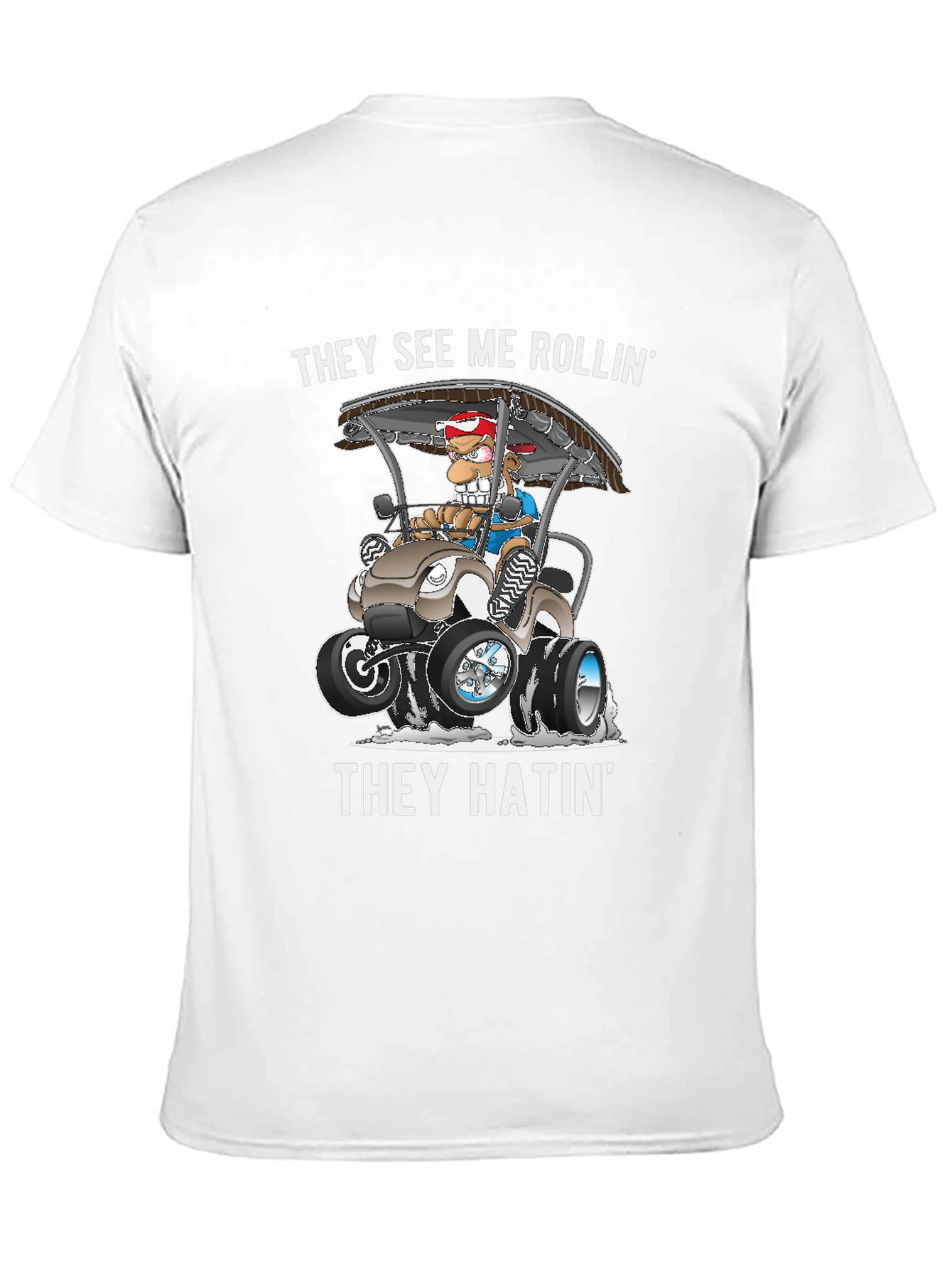Black They See Me Rollin' T-Shirt Funny Cartoon Tee view 11