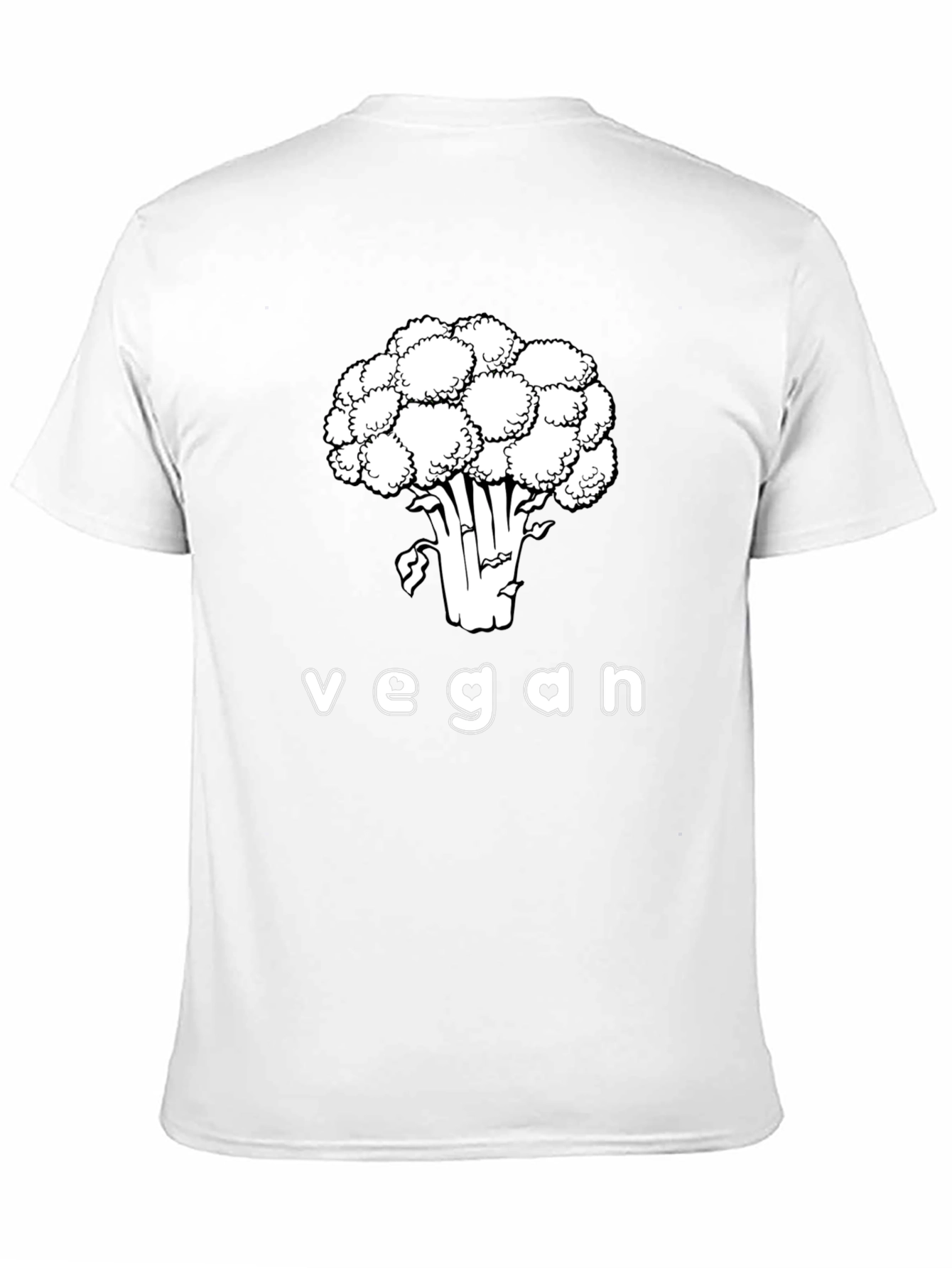 Black Vegan T-Shirt Cauliflower Graphic Tee view 11