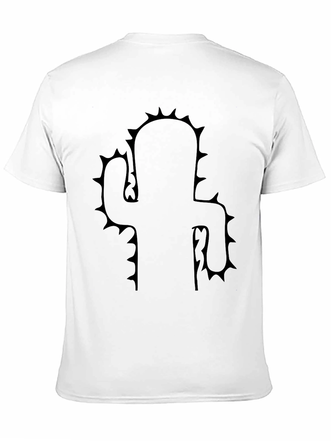 Black Cactus Silhouette Black T-Shirt view 11