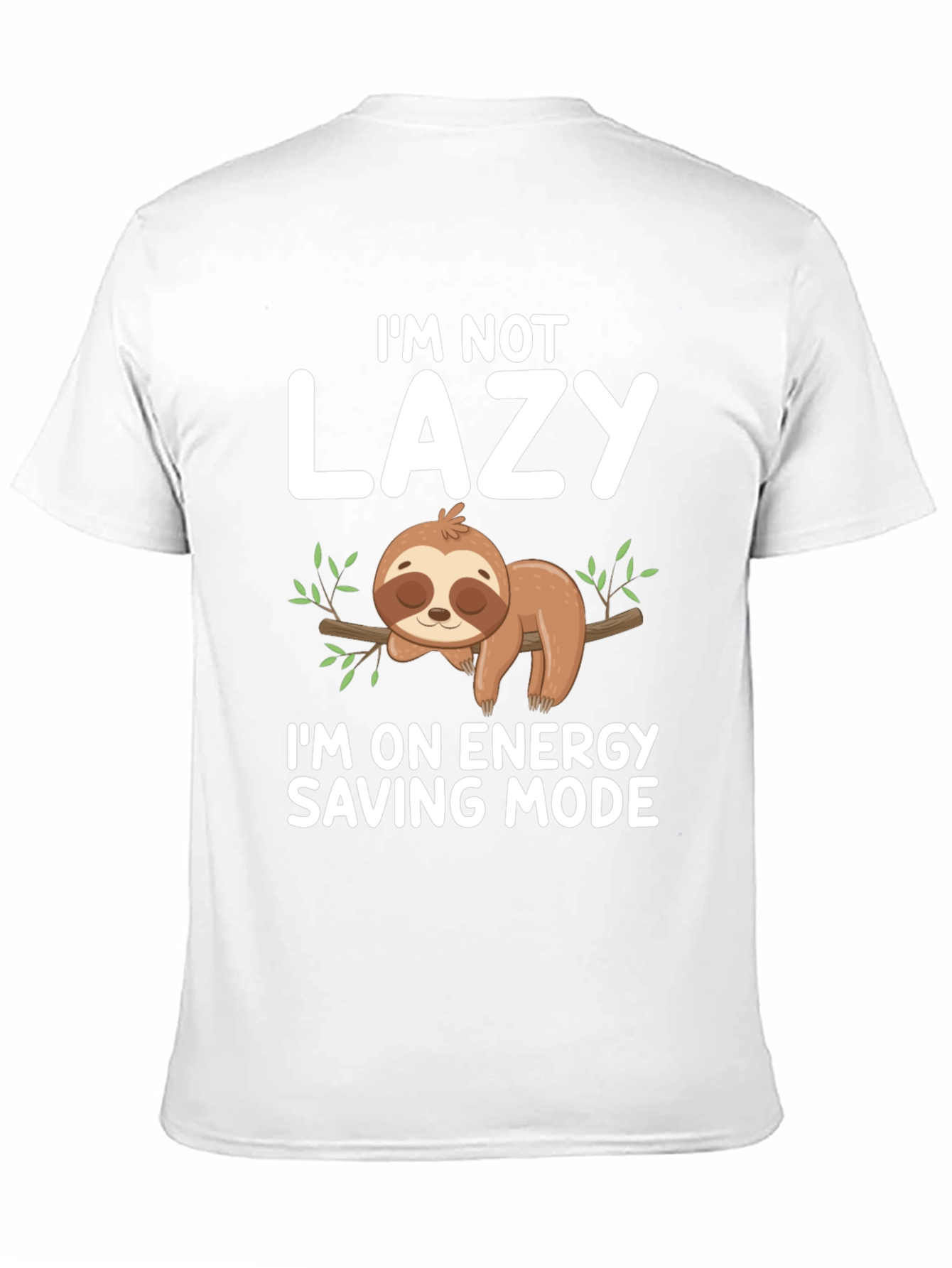Black Lazy Sloth Energy Saving Mode Graphic Tee view 11