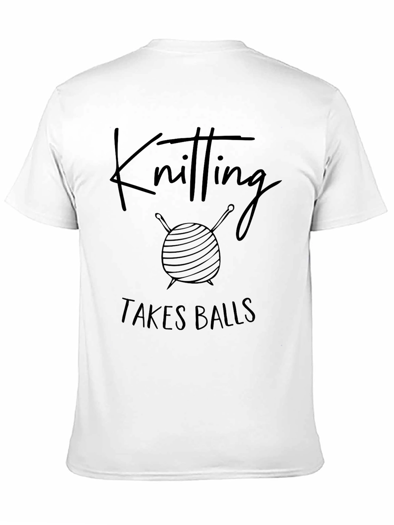 Black Knitting Takes Balls Graphic T-Shirt view 11