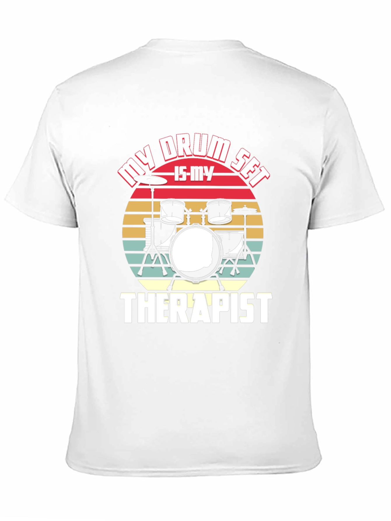 Black My Drum Set Is My Therapist T-Shirt view 11