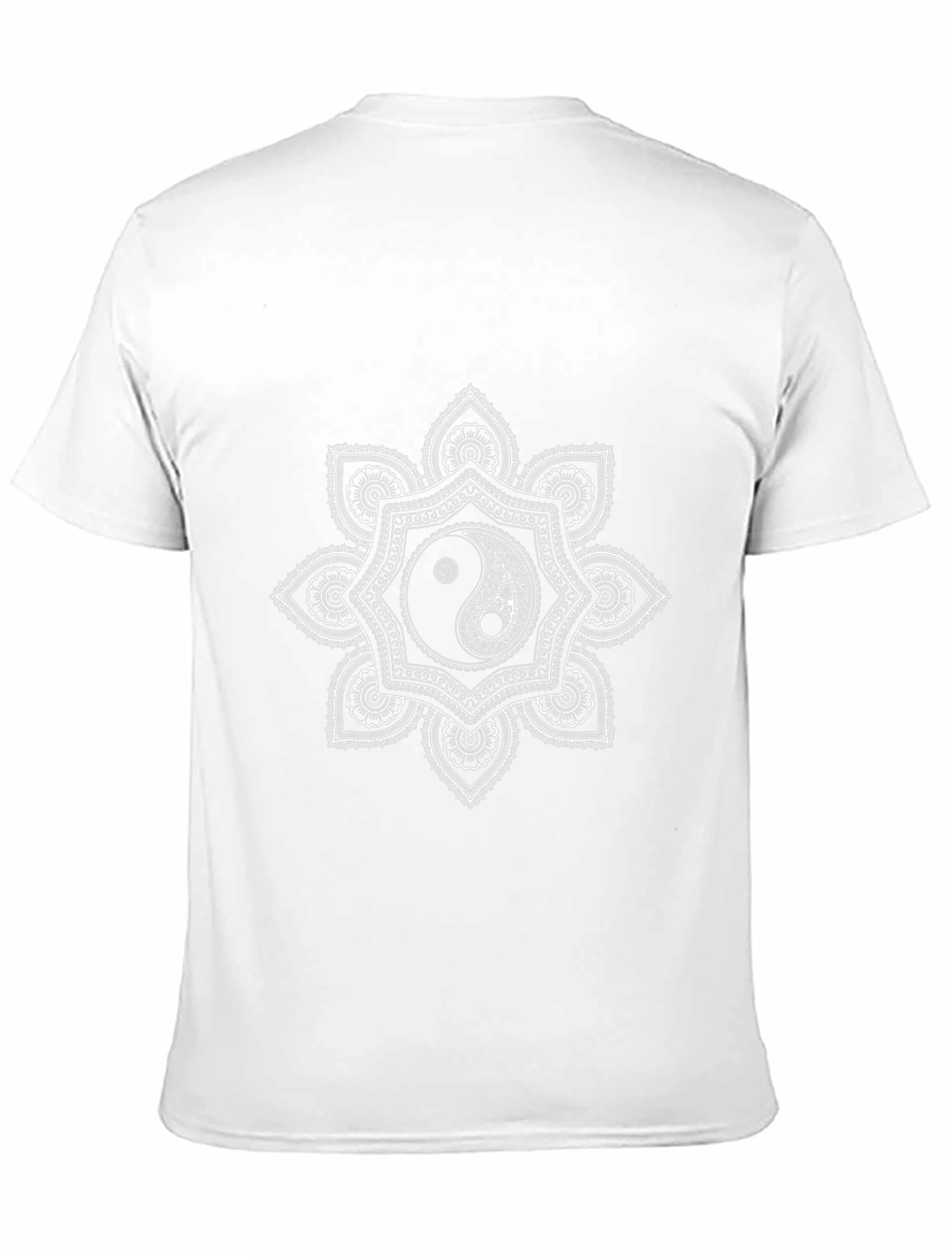 Black Yin Yang Mandala Graphic T-Shirt - Black Cotton Tee view 11
