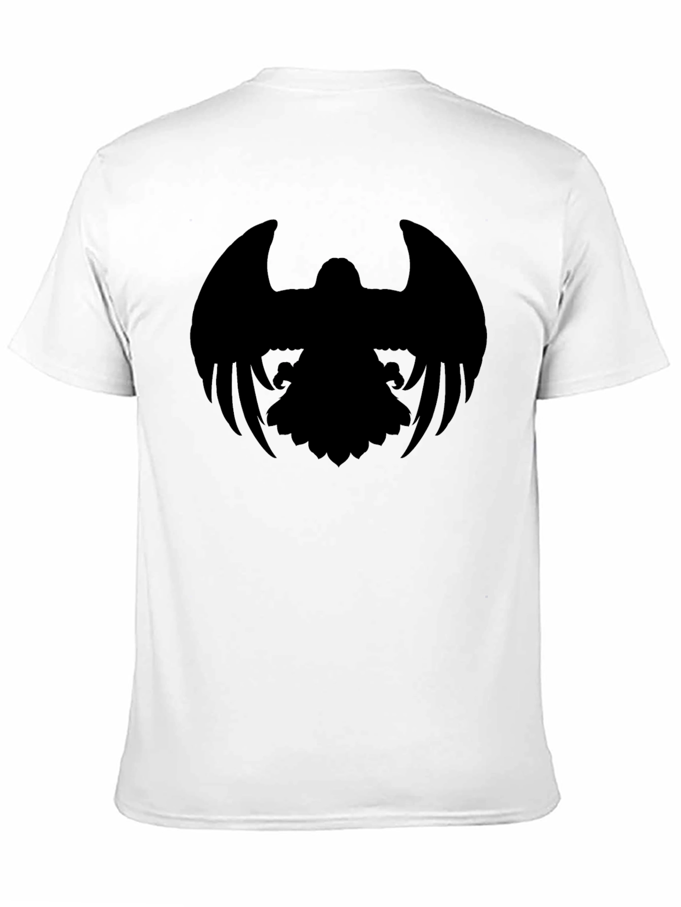 Black Men's Black T-Shirt with Eagle Graphic view 11