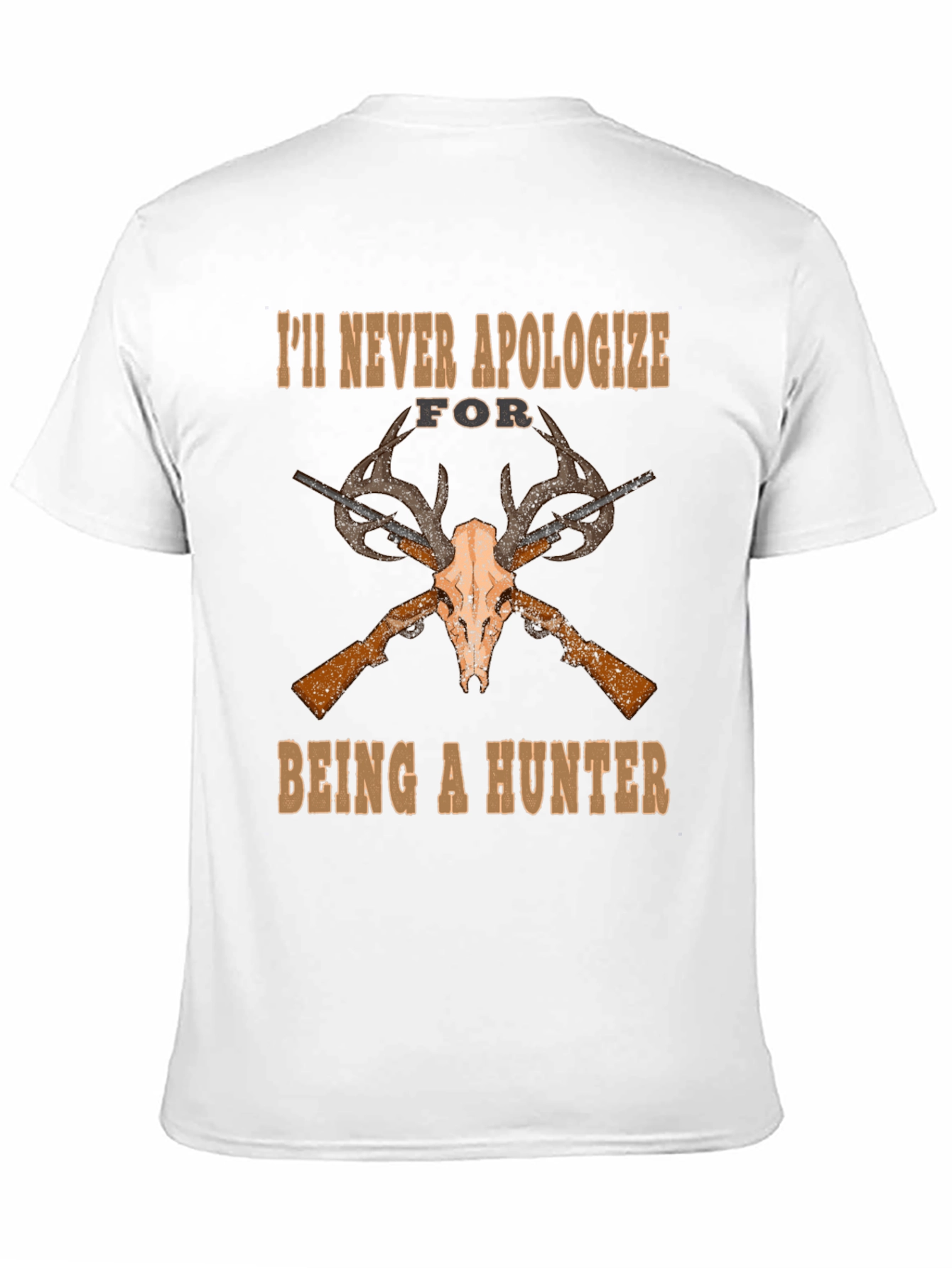 Black Hunter's Pride T-Shirt - Skull & Guns Design view 11