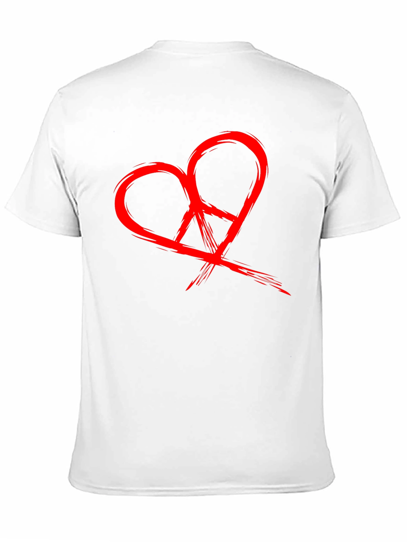 Black Heart Peace Sign Graphic Black T-Shirt view 11