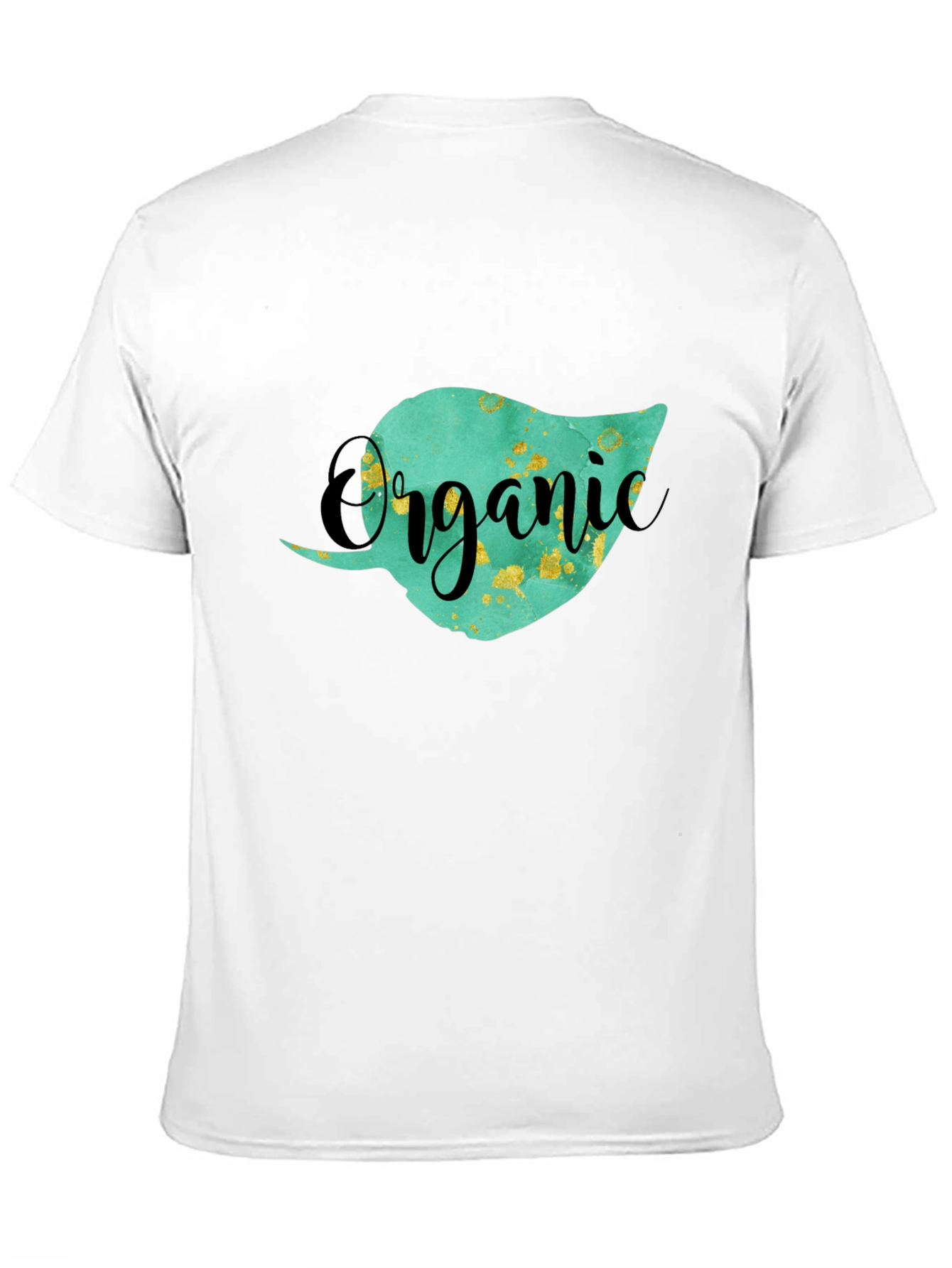 Black Organic Leaf Graphic T-Shirt - Unisex Black Tee view 11