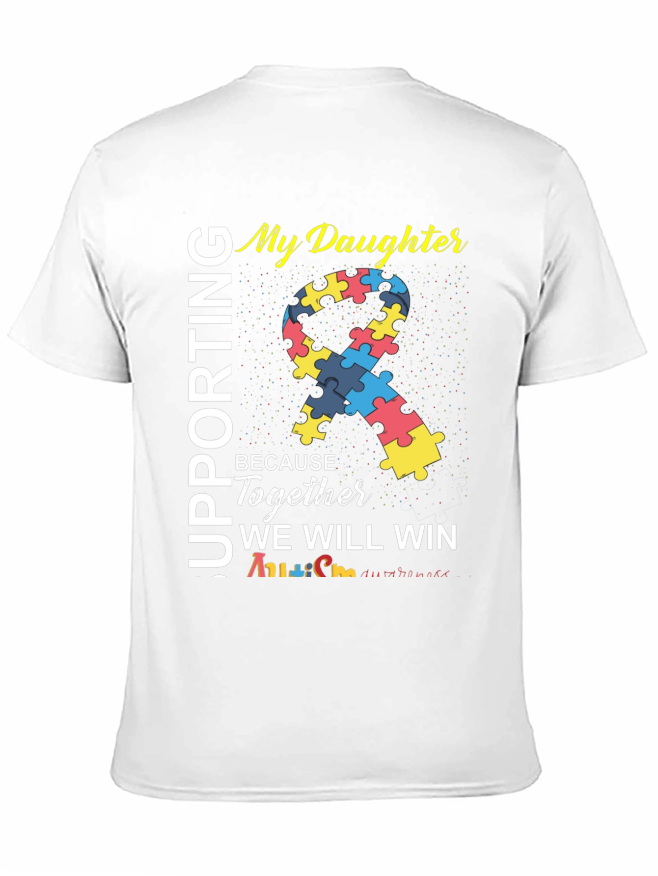 Black Autism Awareness T-Shirt - My Daughter - Together We Will Win view 11