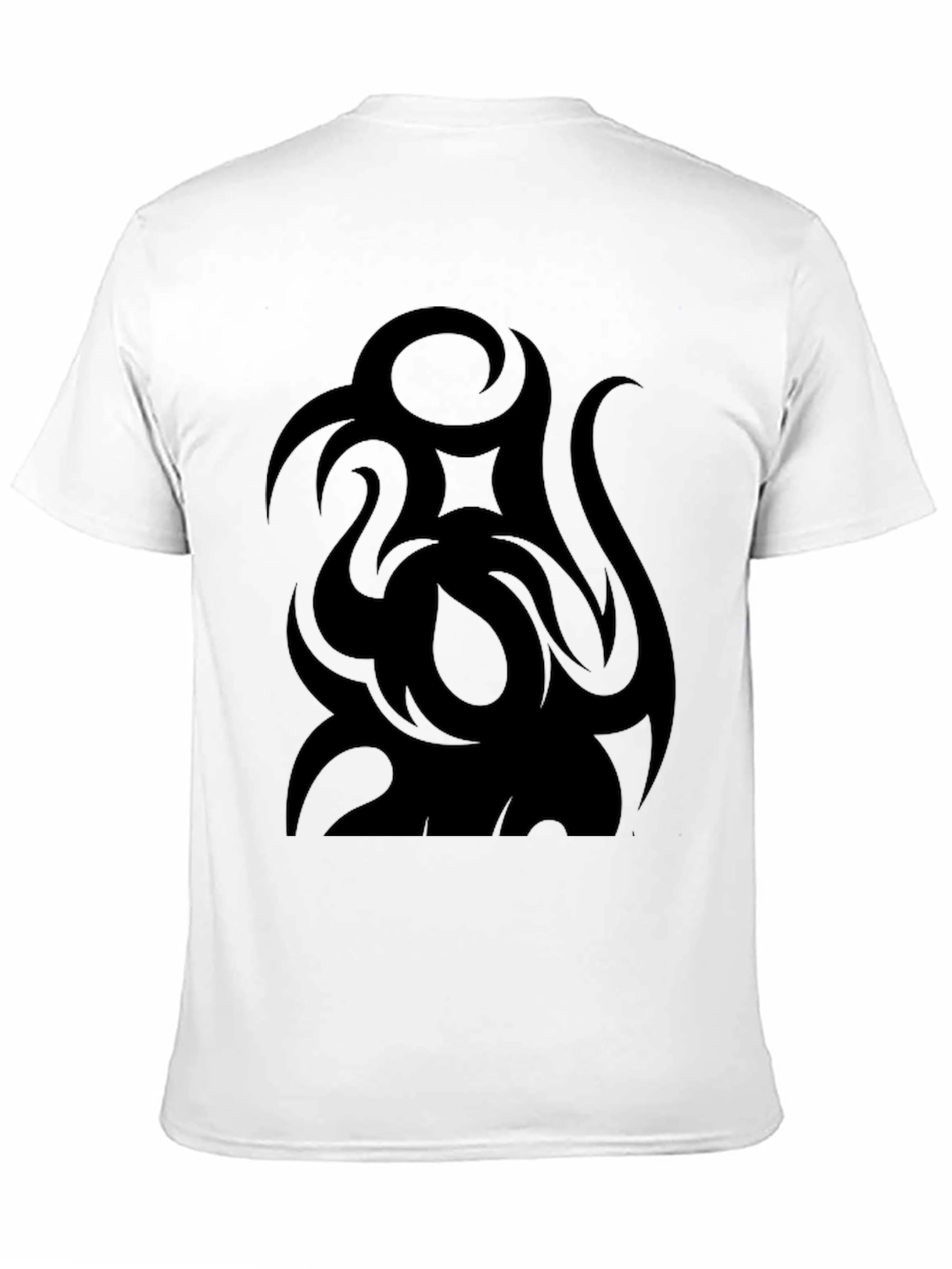 Black Black Tribal Design T-Shirt view 11