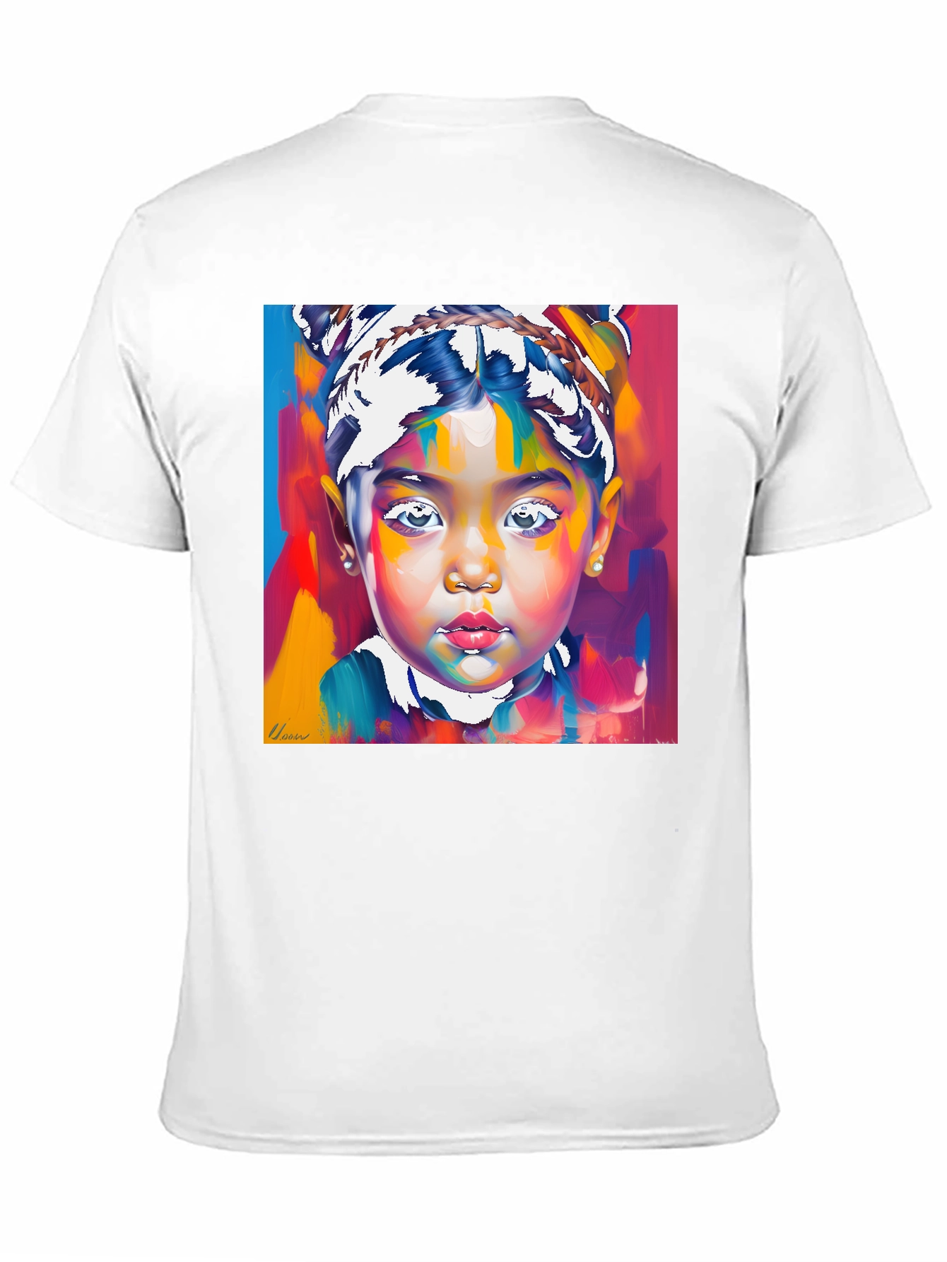 Black Artistic Child Portrait Graphic Tee - Bold & Unique view 11
