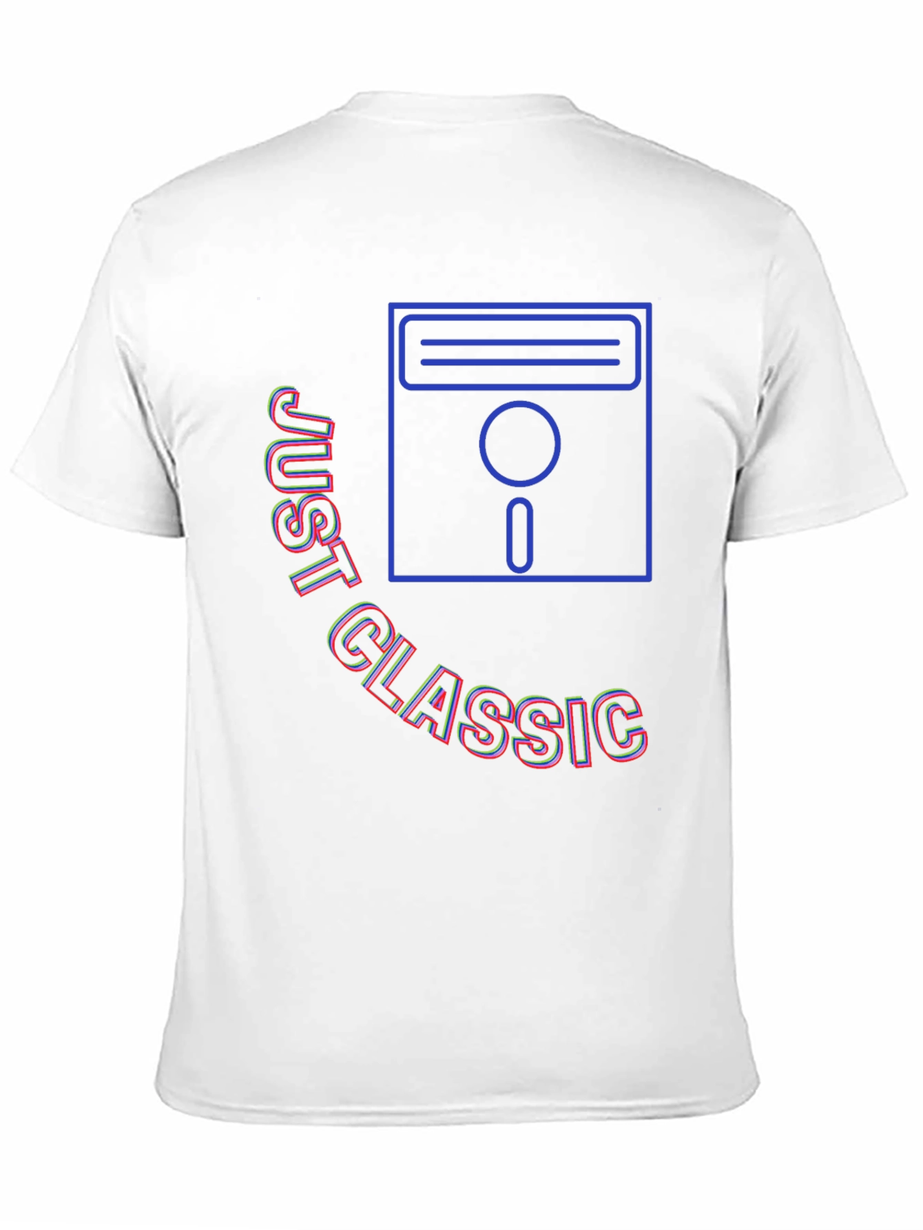 Black Just Classic Retro Floppy Disk Graphic T-Shirt view 11