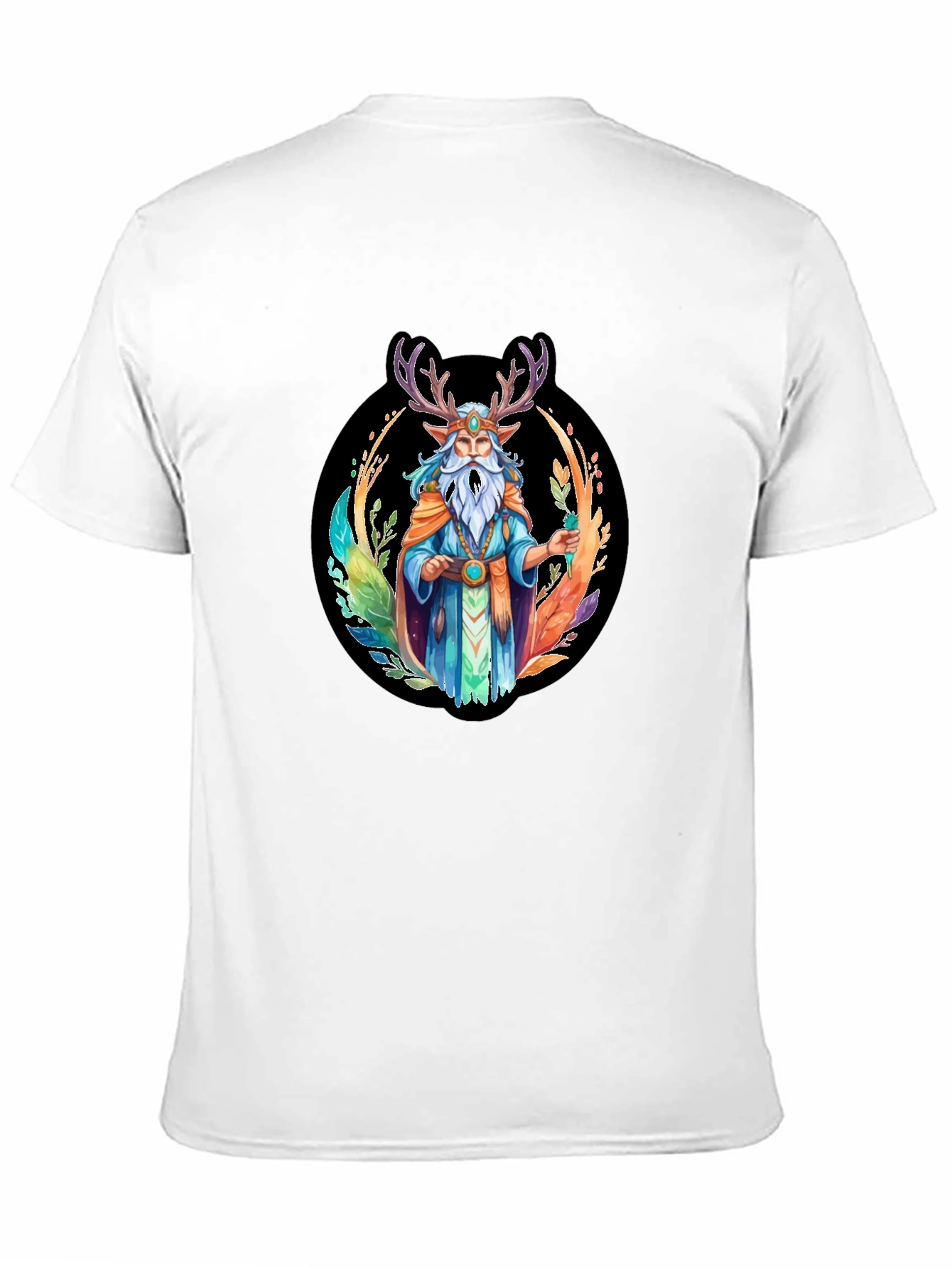 Black Mystic Druid Graphic Tee - Black Cotton T-Shirt view 11