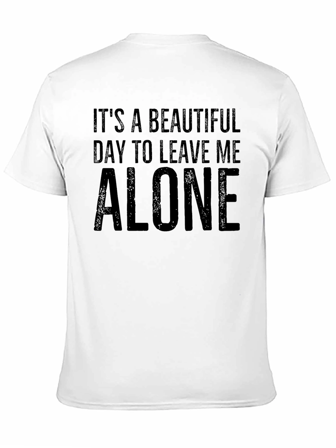 Black Humorous "Leave Me Alone" Graphic Tee - Black view 11