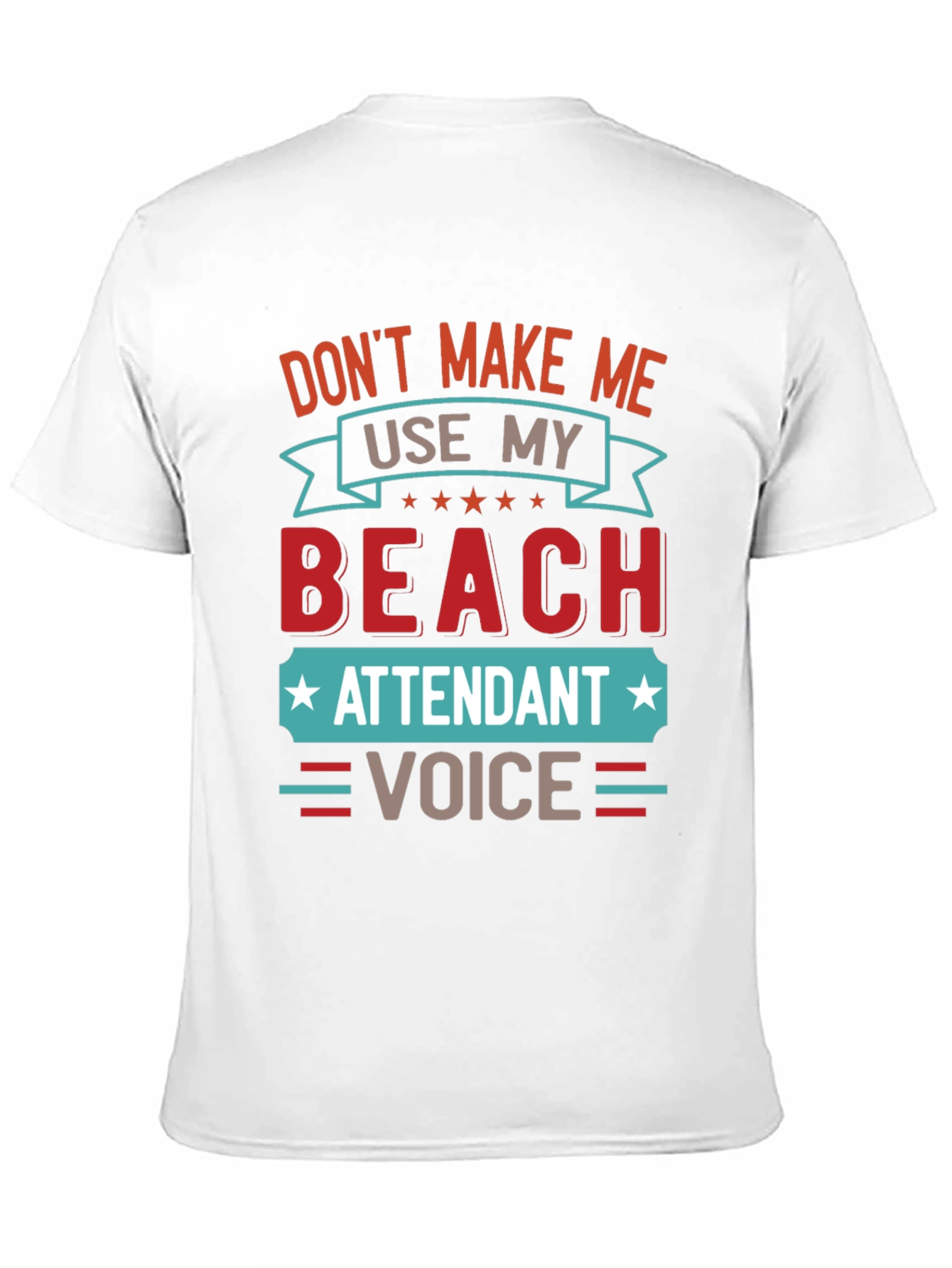 Black Beach Attendant Voice Funny T-Shirt view 11