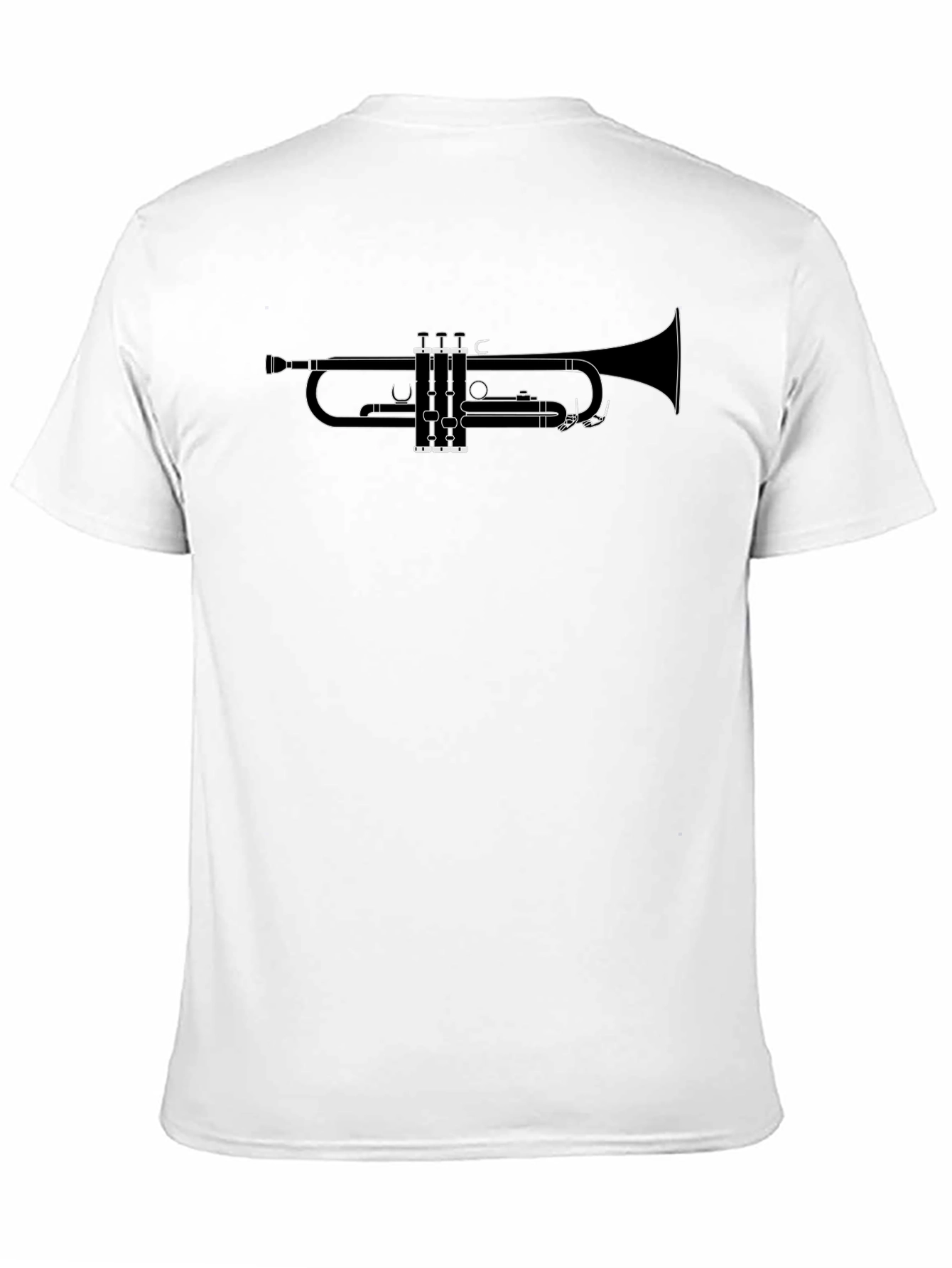 Black Trumpet Outline Graphic T-Shirt - Black view 11