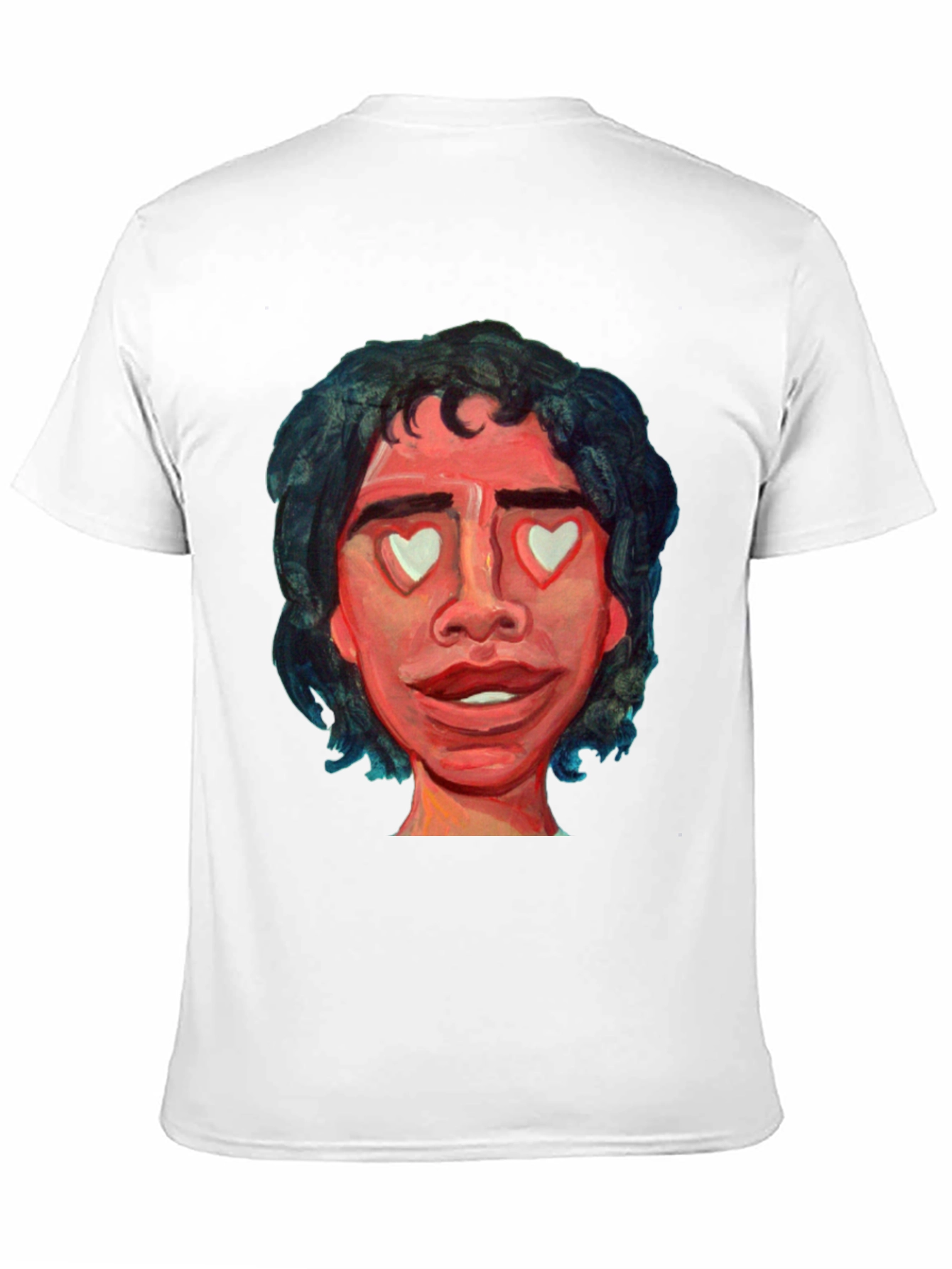 Black Heart Eyes Portrait Graphic Tee - Black view 11