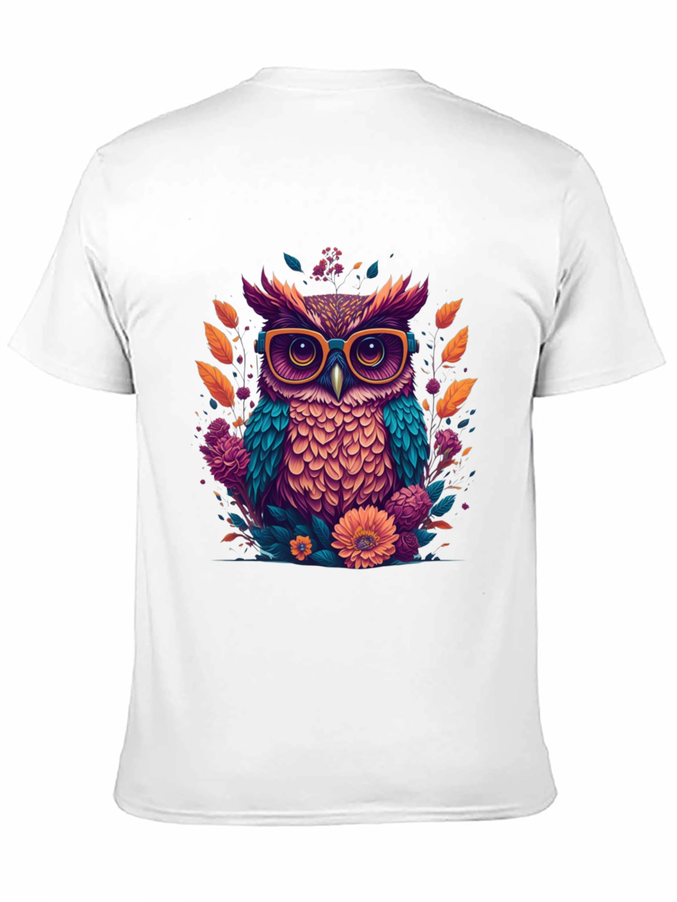Black Owl with Glasses Graphic Tee view 11