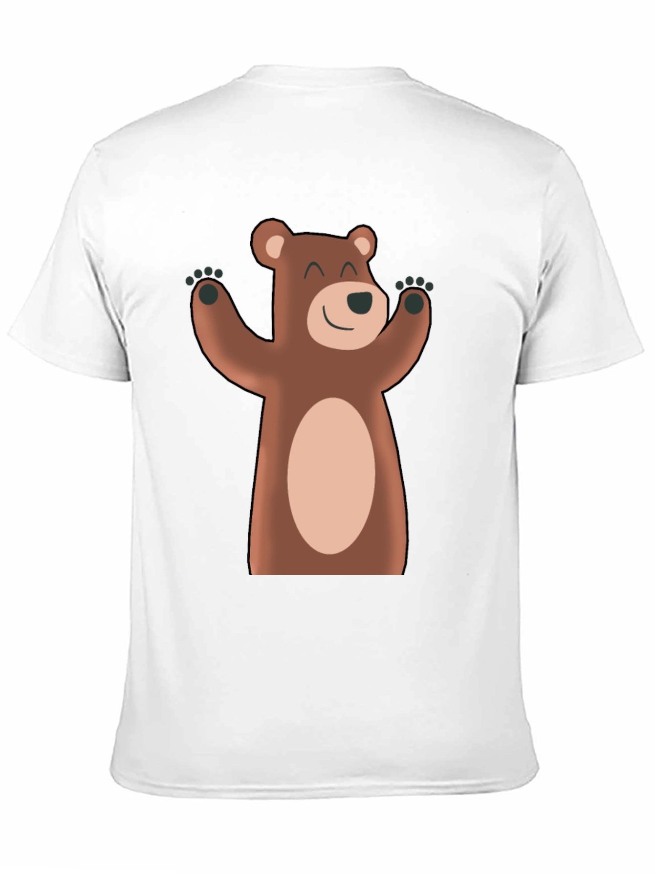 Black Cute Cartoon Bear Black T-Shirt view 11