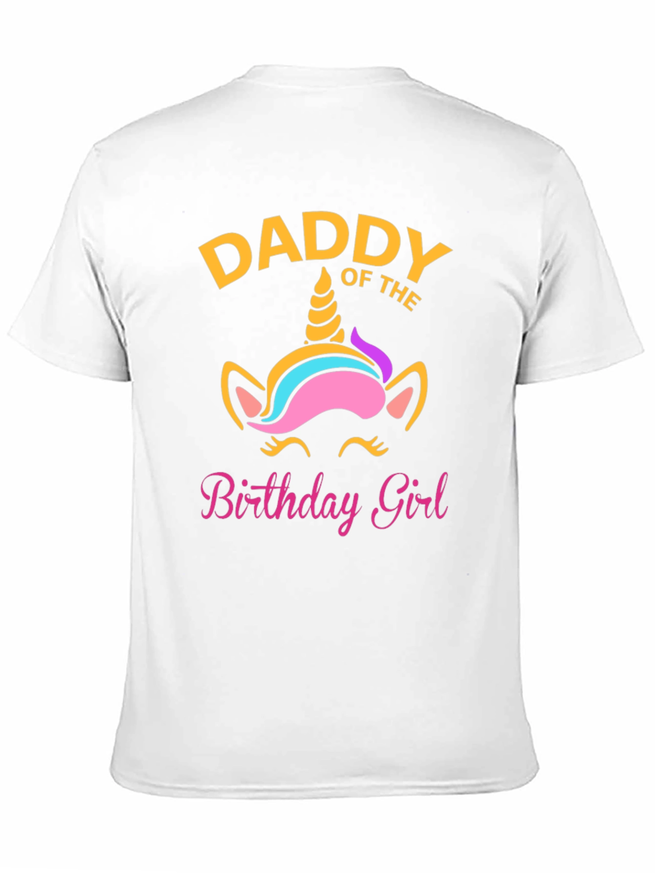 Black Daddy of the Birthday Girl Unicorn T-Shirt view 11