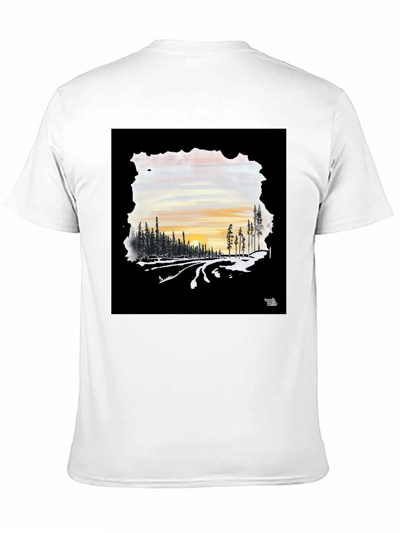 Black Sunset Road Black Graphic Tee view 11