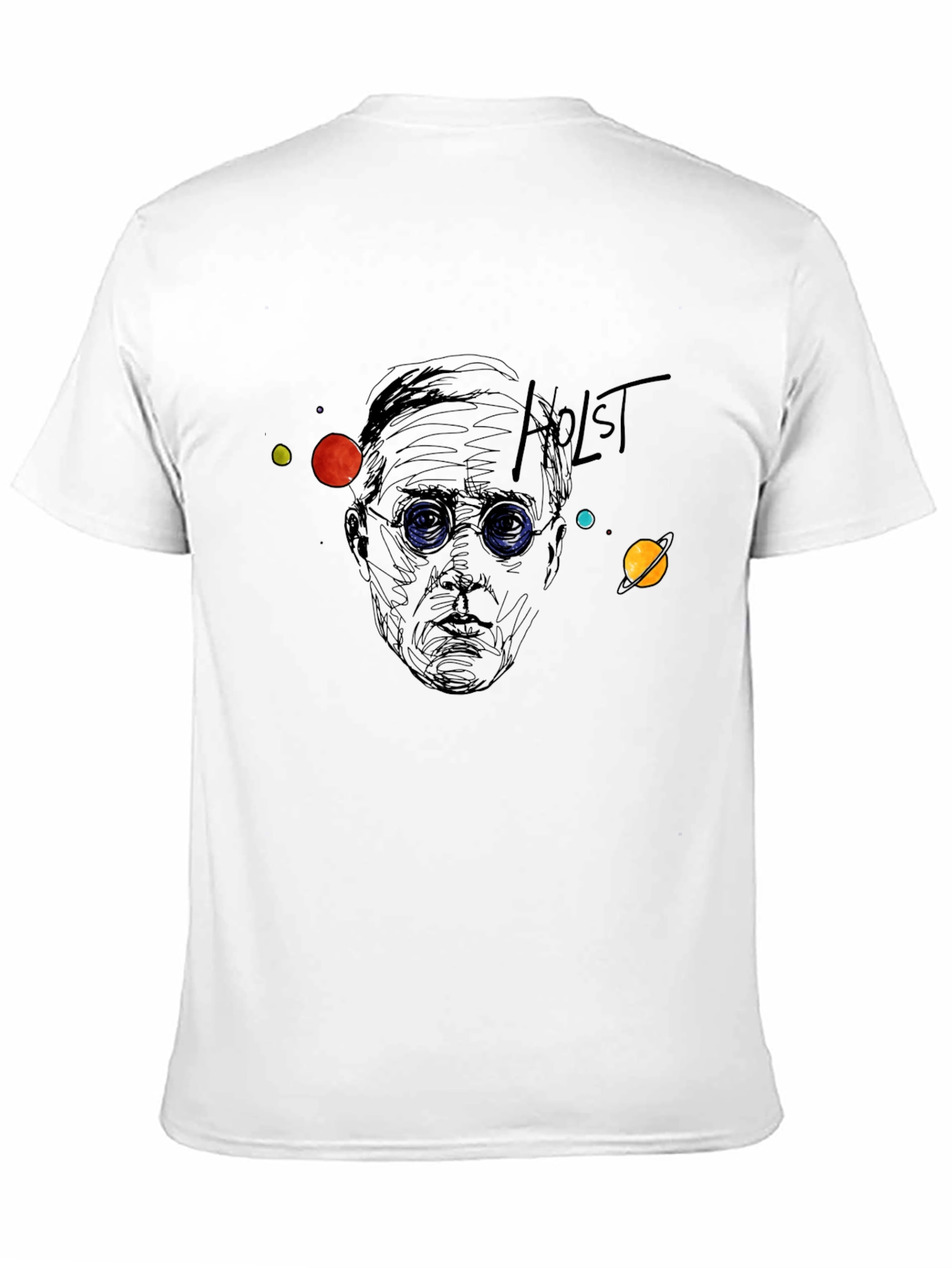 Black Holst Planets Graphic Print Black T-Shirt view 11