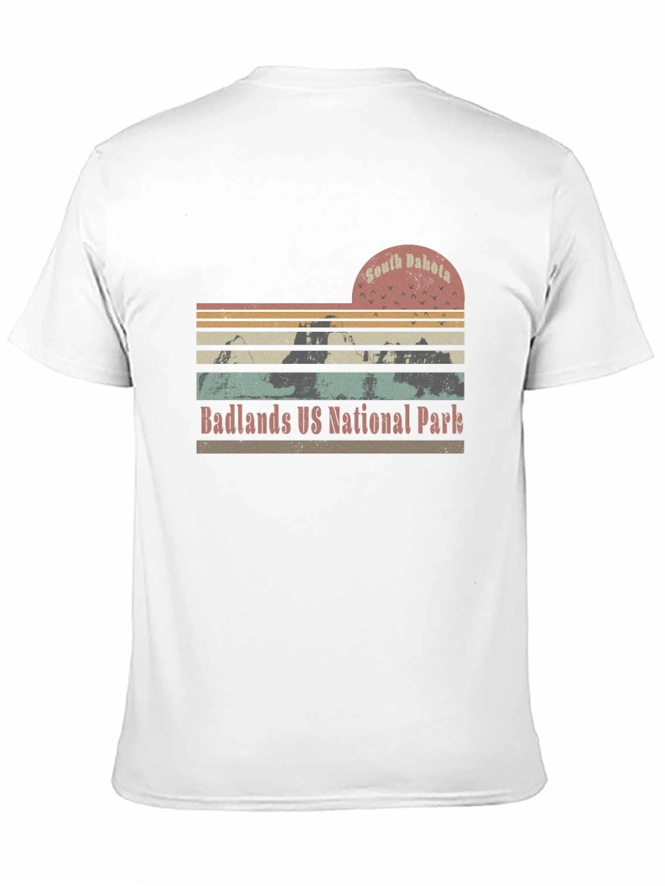 Black South Dakota Badlands National Park Retro T-Shirt view 11