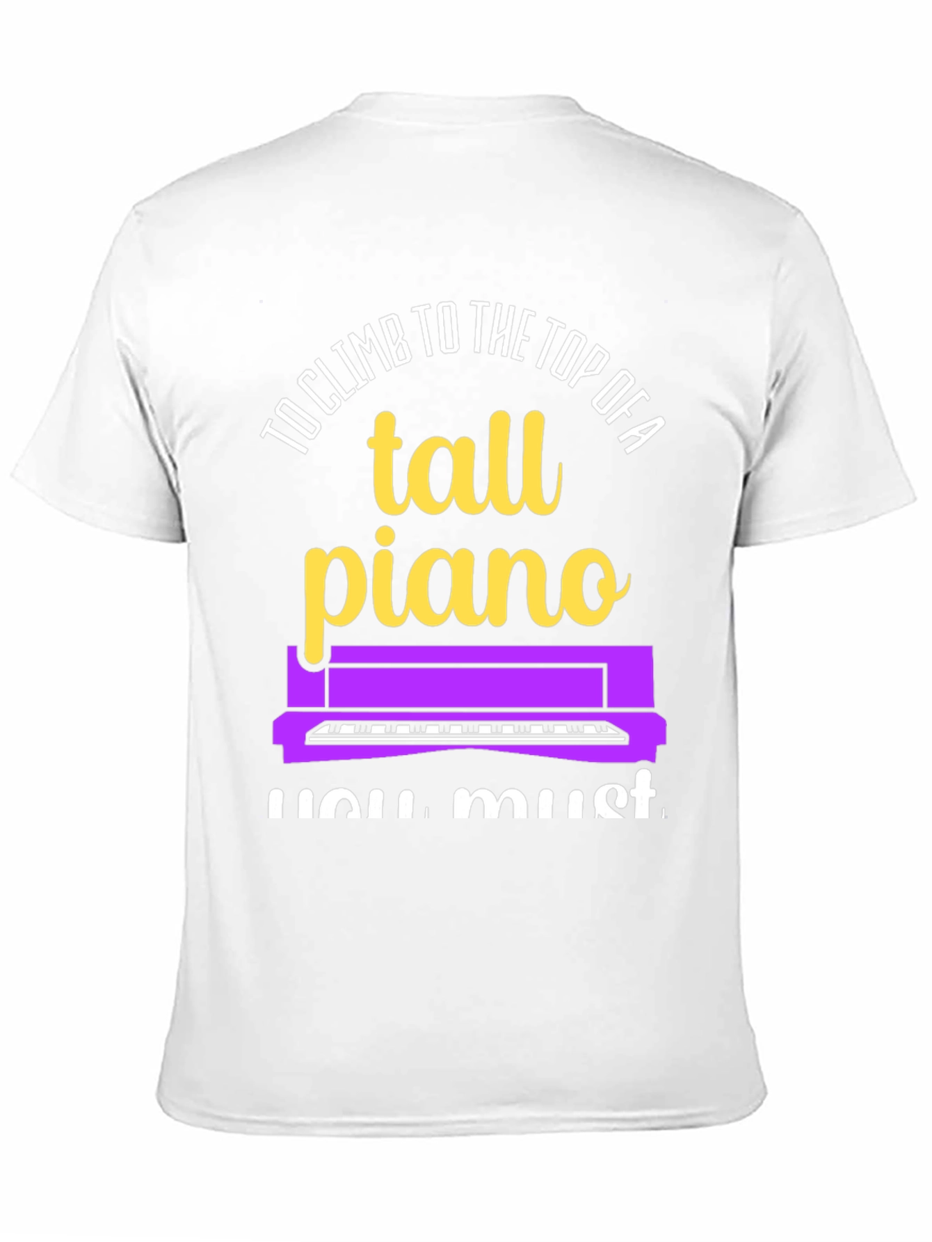 Black Tall Piano Graphic Tee - Musician's Novelty Shirt view 11