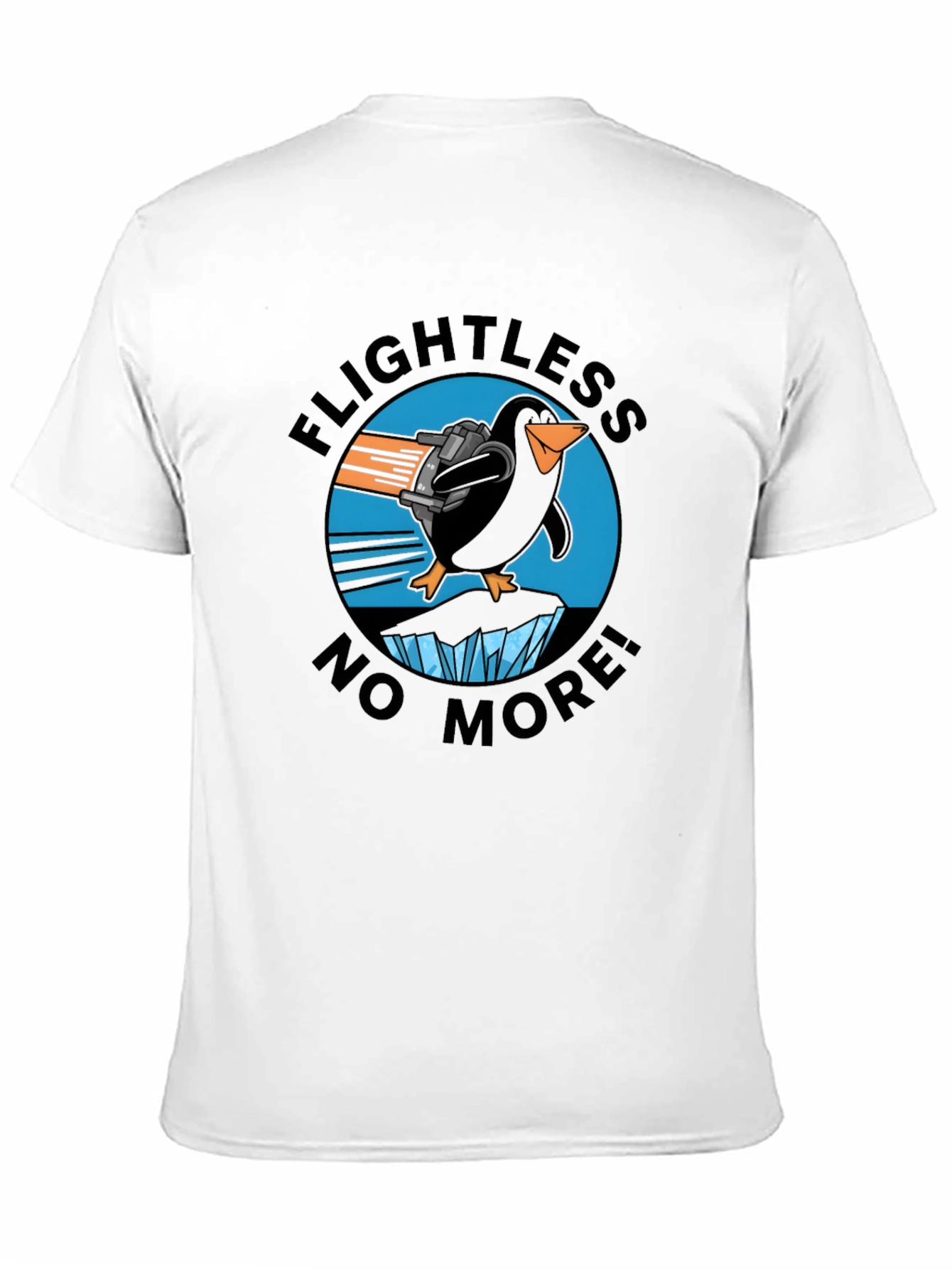 Black Flightless No More Penguin T-Shirt view 11