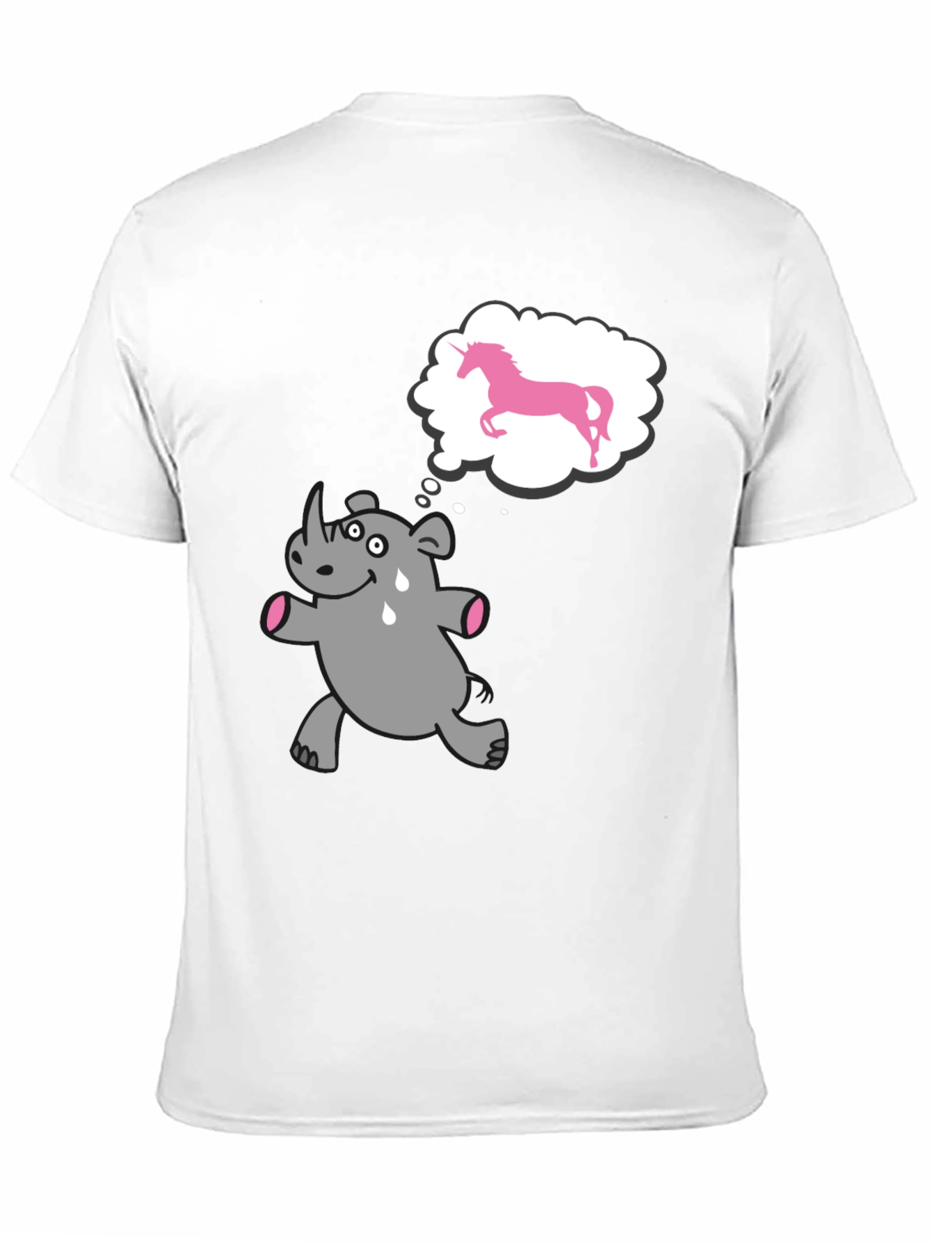 Black Funny Rhino Unicorn Dream Black T-Shirt view 11