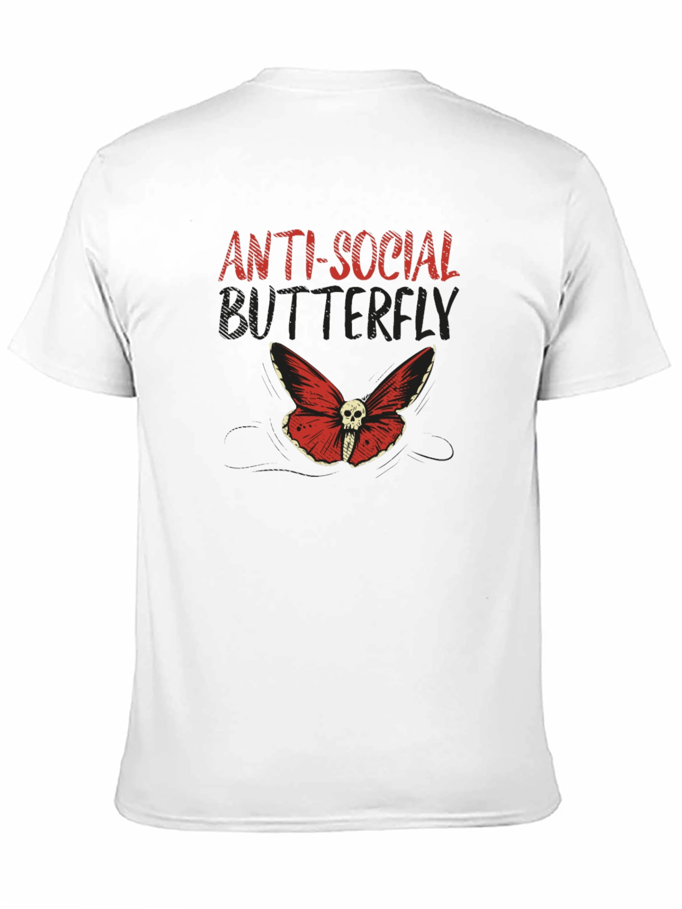 Black Anti-Social Butterfly Graphic T-Shirt view 11