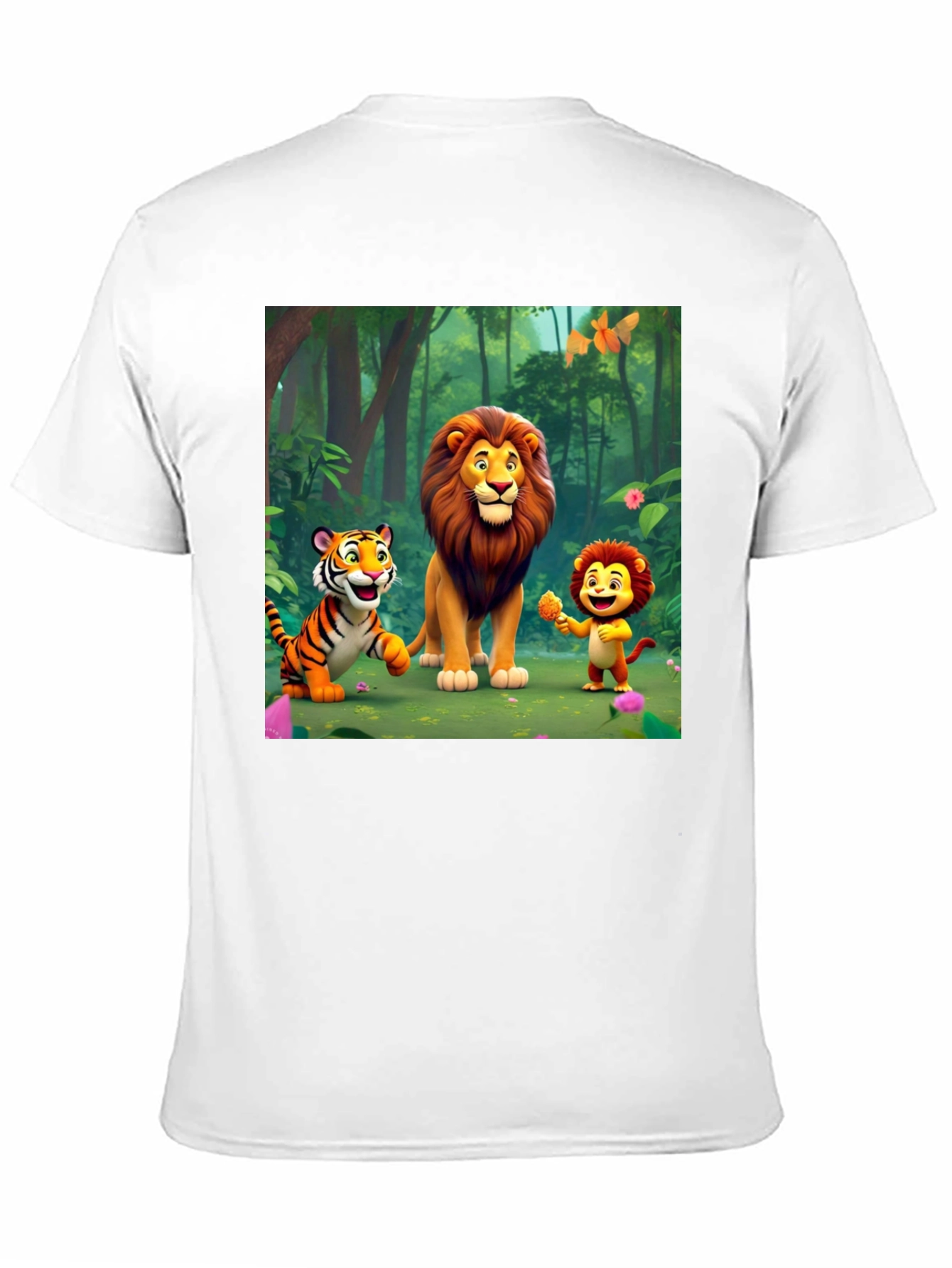 Black Cartoon Animal Print T-Shirt view 11