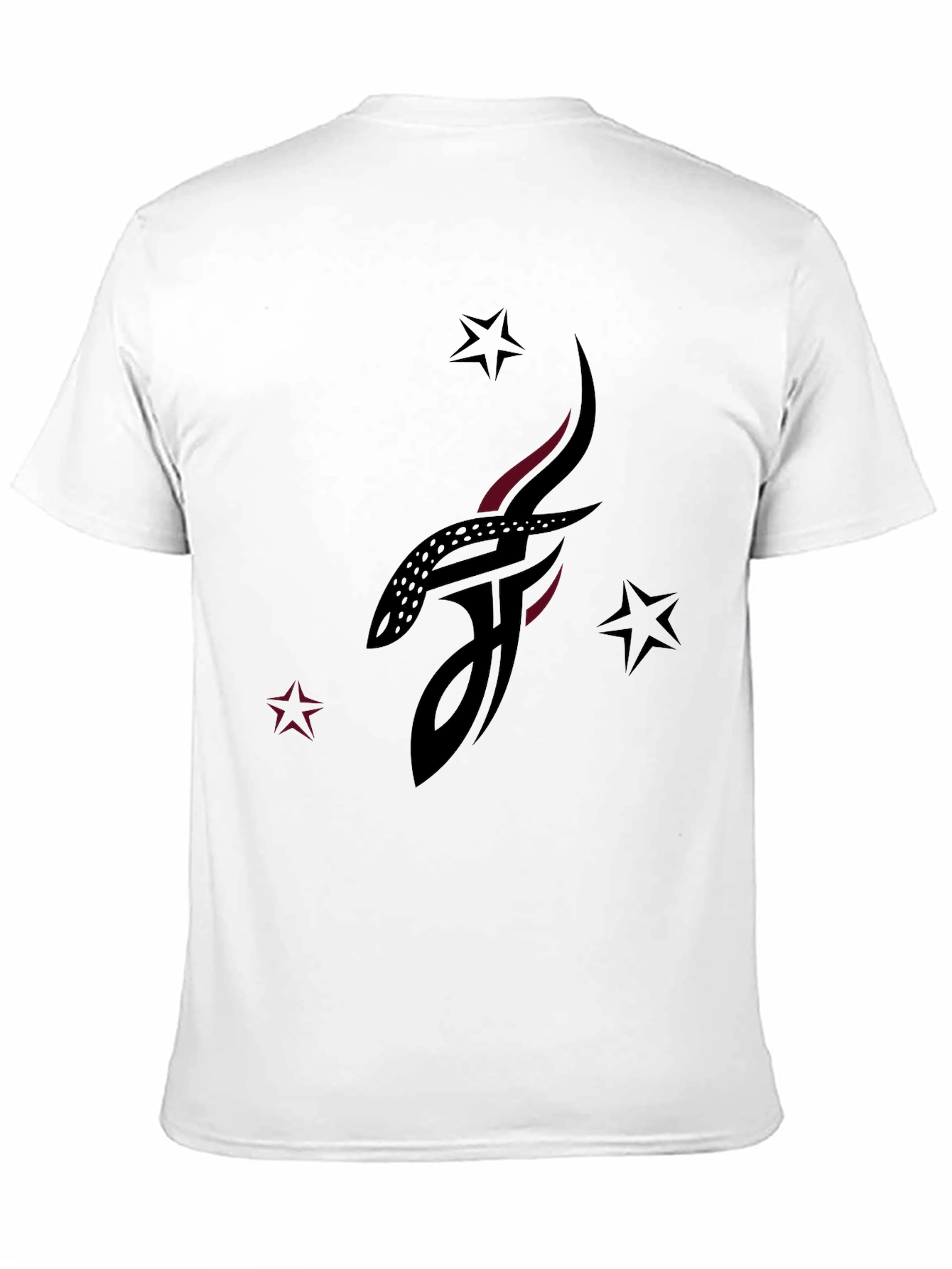 Black Stylish Black Graphic Tee with Abstract Tattoo Design view 11