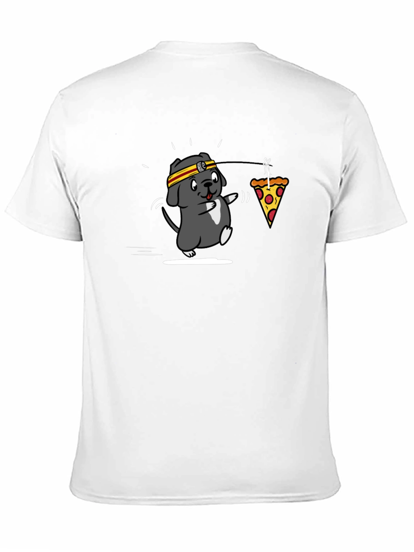 Black Pizza Dog T-Shirt - Funny Graphic Tee view 11