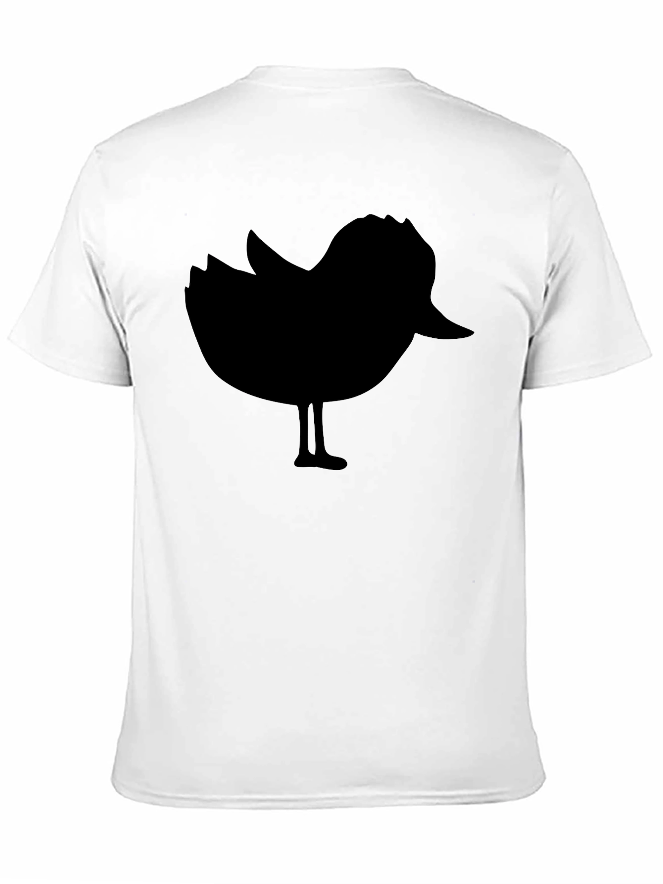 Black Black T-Shirt with Silhouette Bird Design view 11