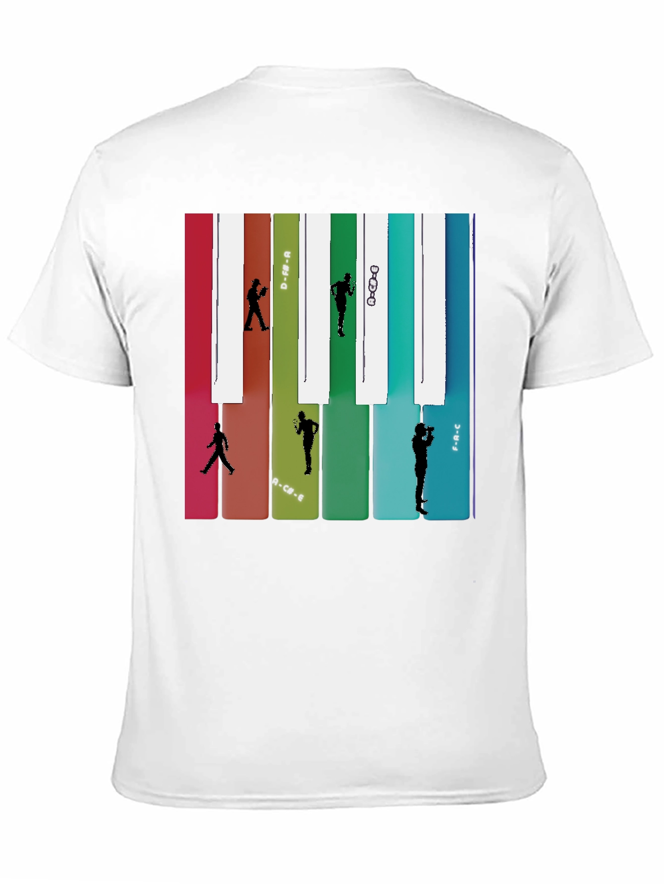 Black Music Note Piano Keys Runner T-Shirt view 11