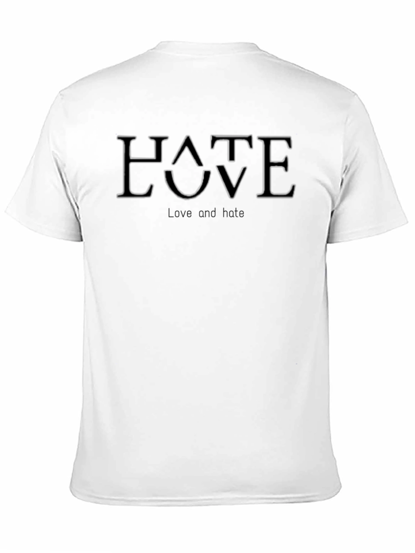 Black Love Hate Graphic Black T-Shirt view 11