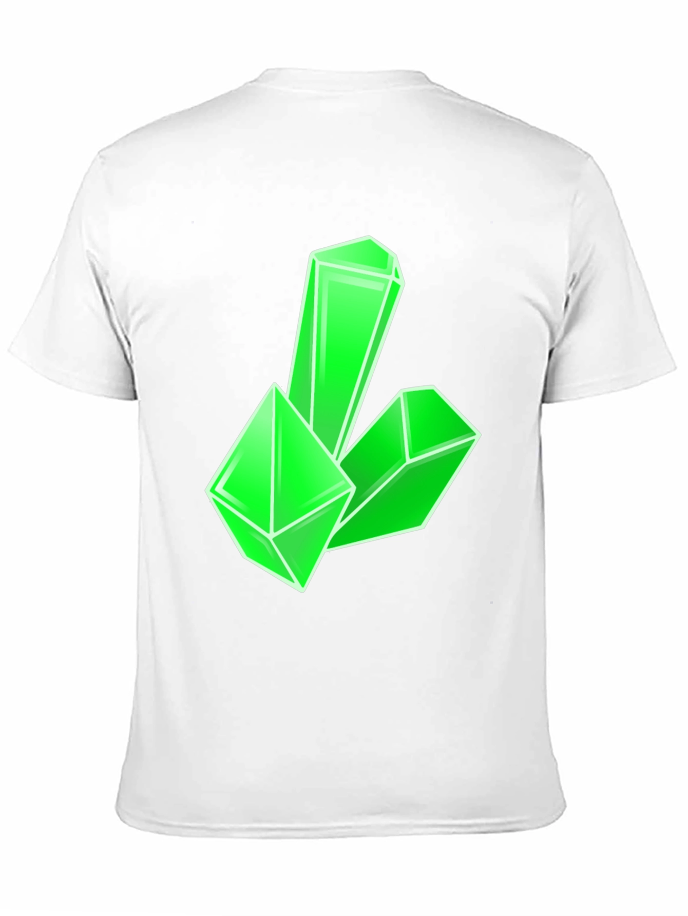 Black Geometric Green Crystal Graphic Tee - Modern Style view 11